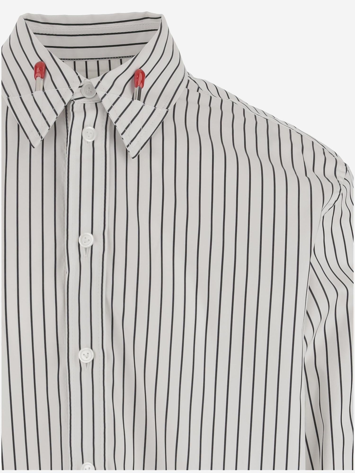 Camicia in cotone con motivo a righe 832804 V2FD09003 BOTTEGA VENETA