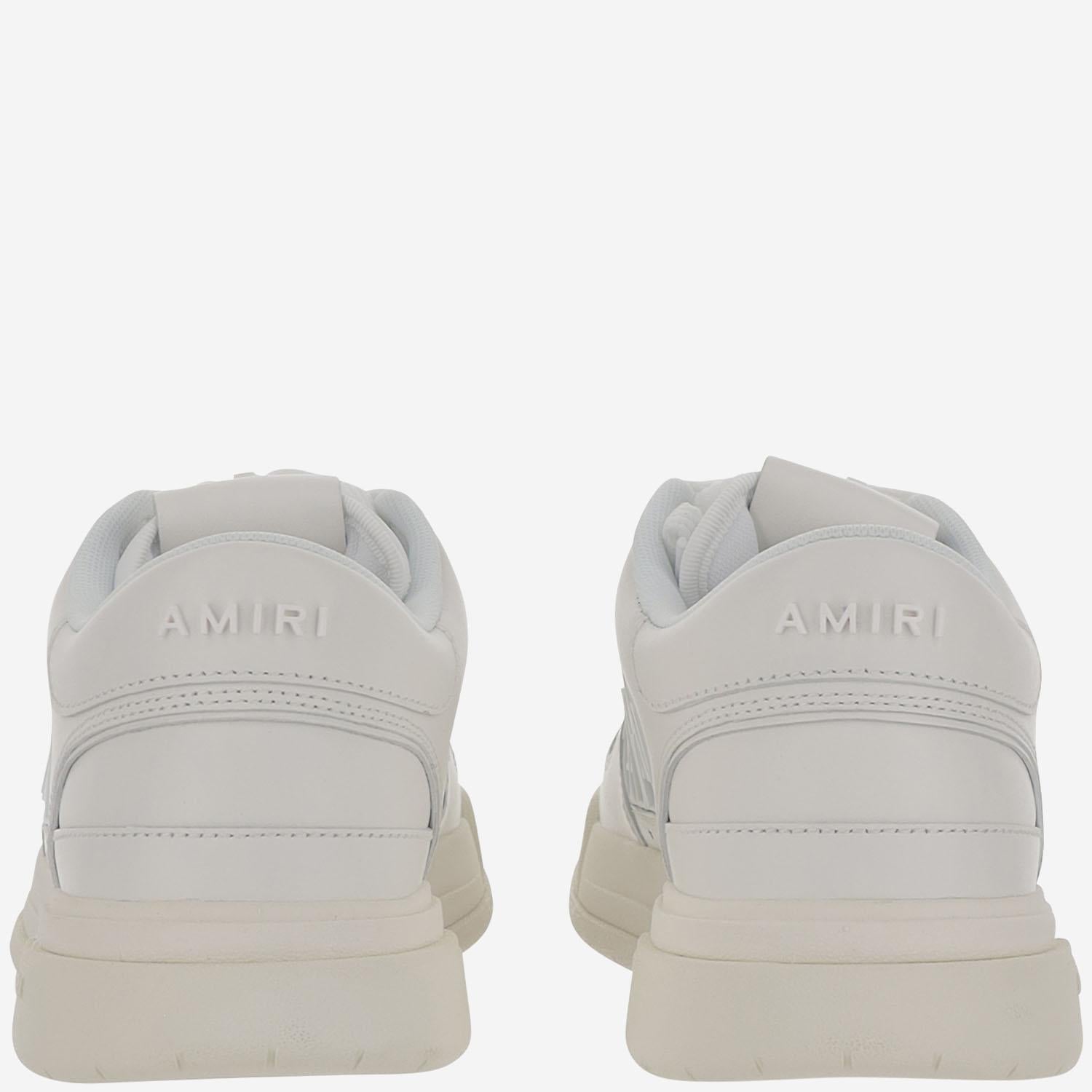 SNEAKERS IN PELLE CON LOGO AMFOSR 1158White AMIRI