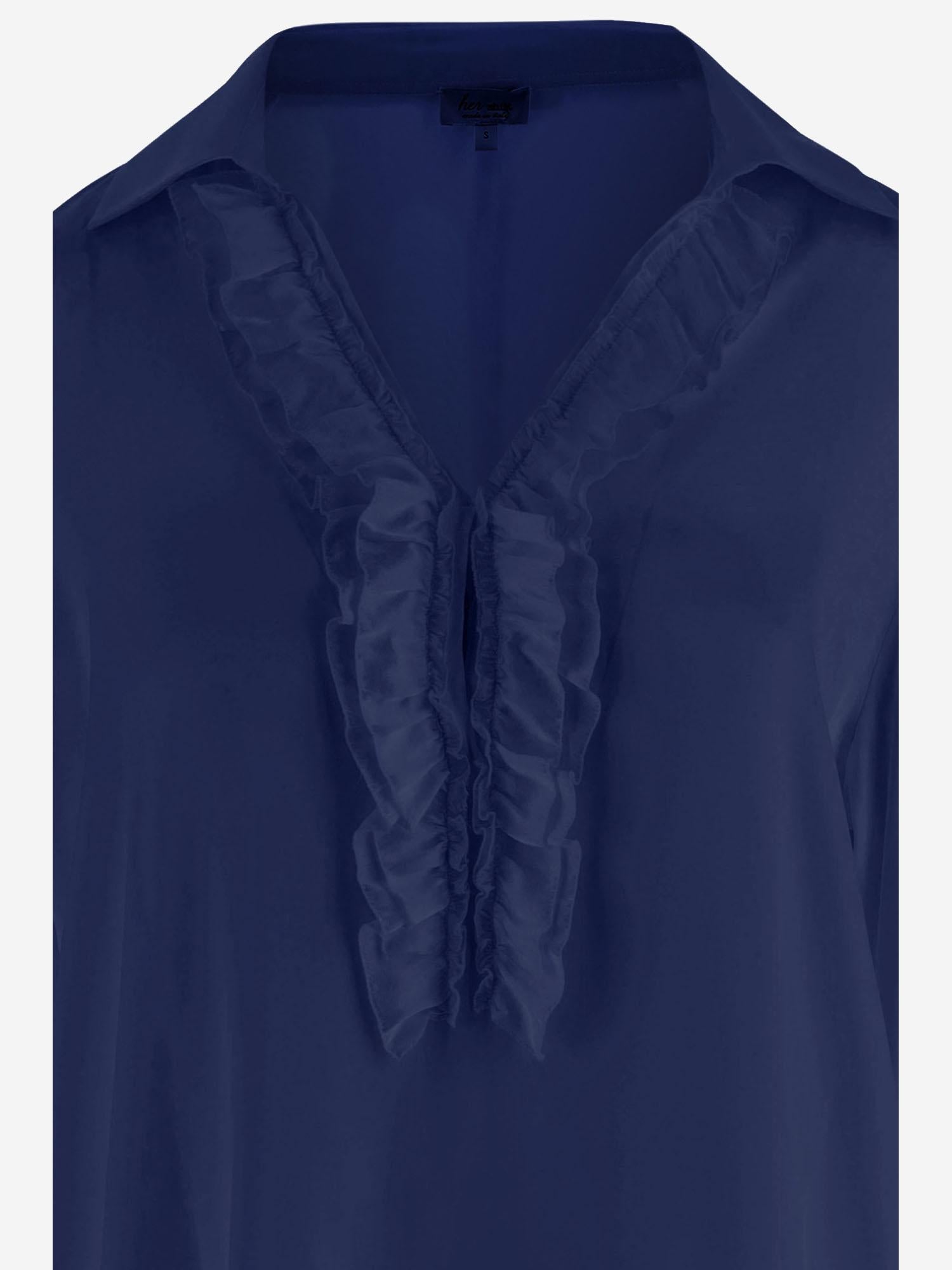 CAMICIA IN SETA STRETCH CON VOLANT DIANA T251813 HER SHIRT