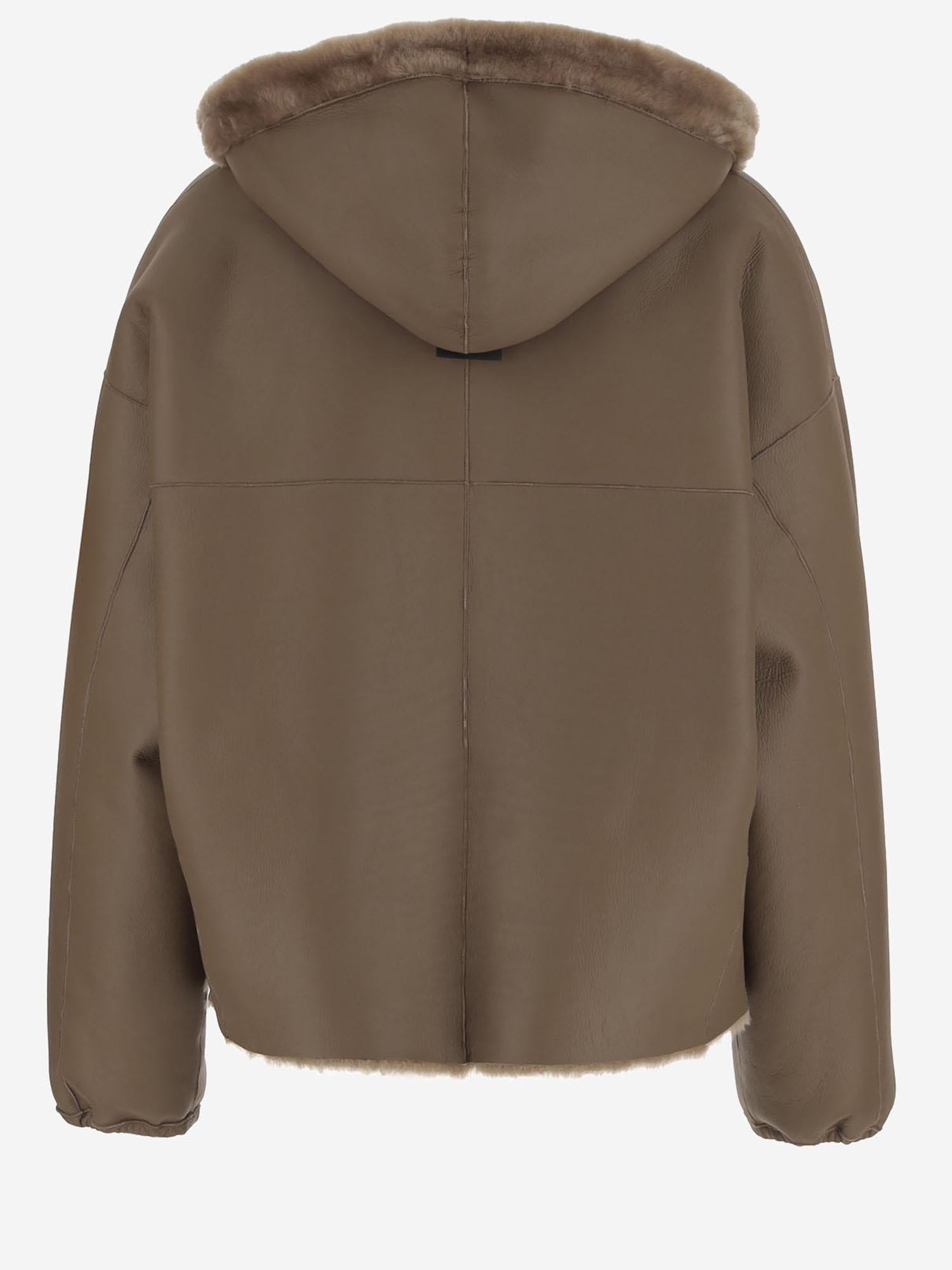GIACCA REVERSIBILE IN SHEARLING 25069 300MASTICE BLANCHA