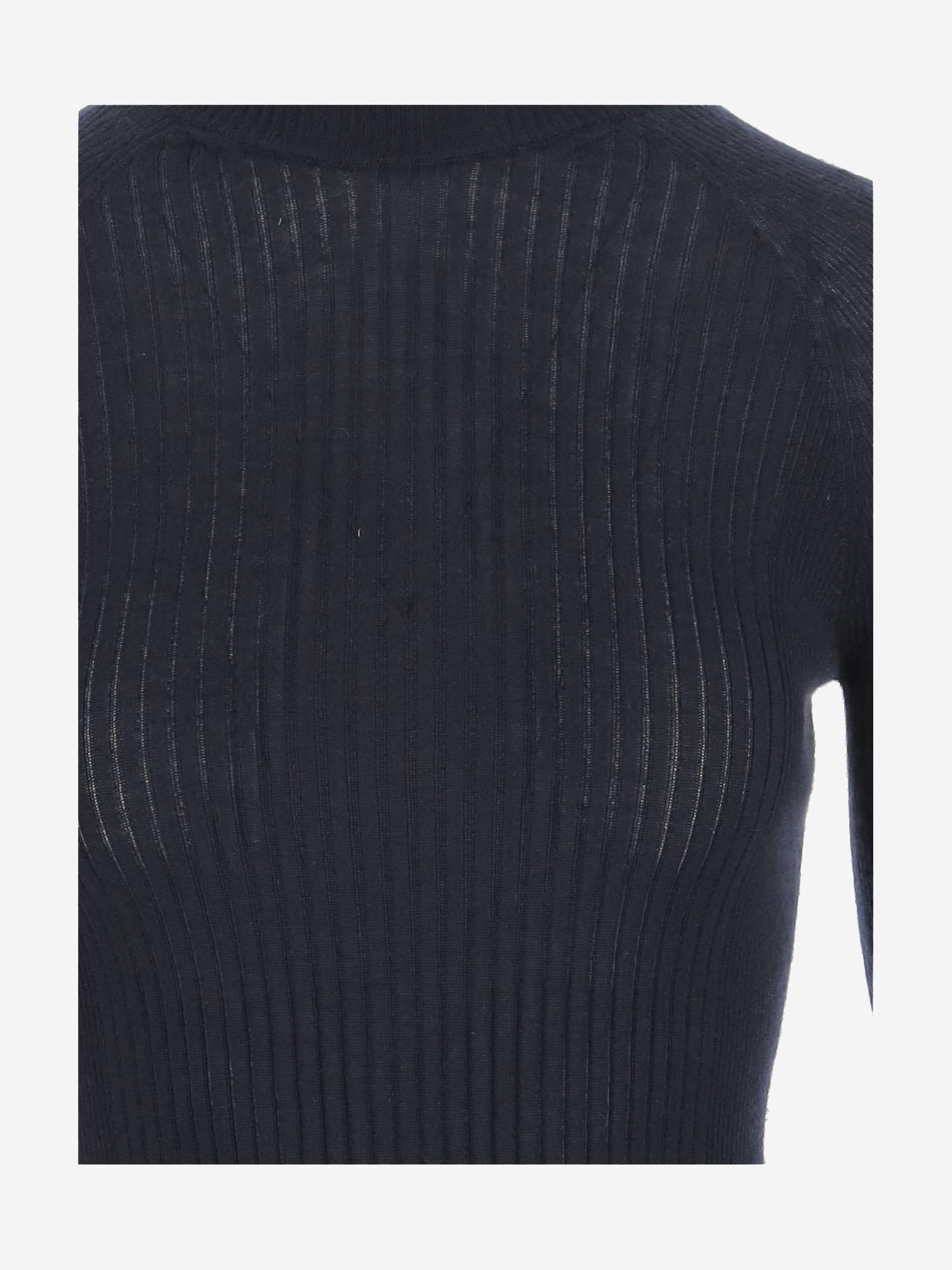 MAGLIA IN CASHMERE E SETA A COSTE W25613 0350 SASUPHI