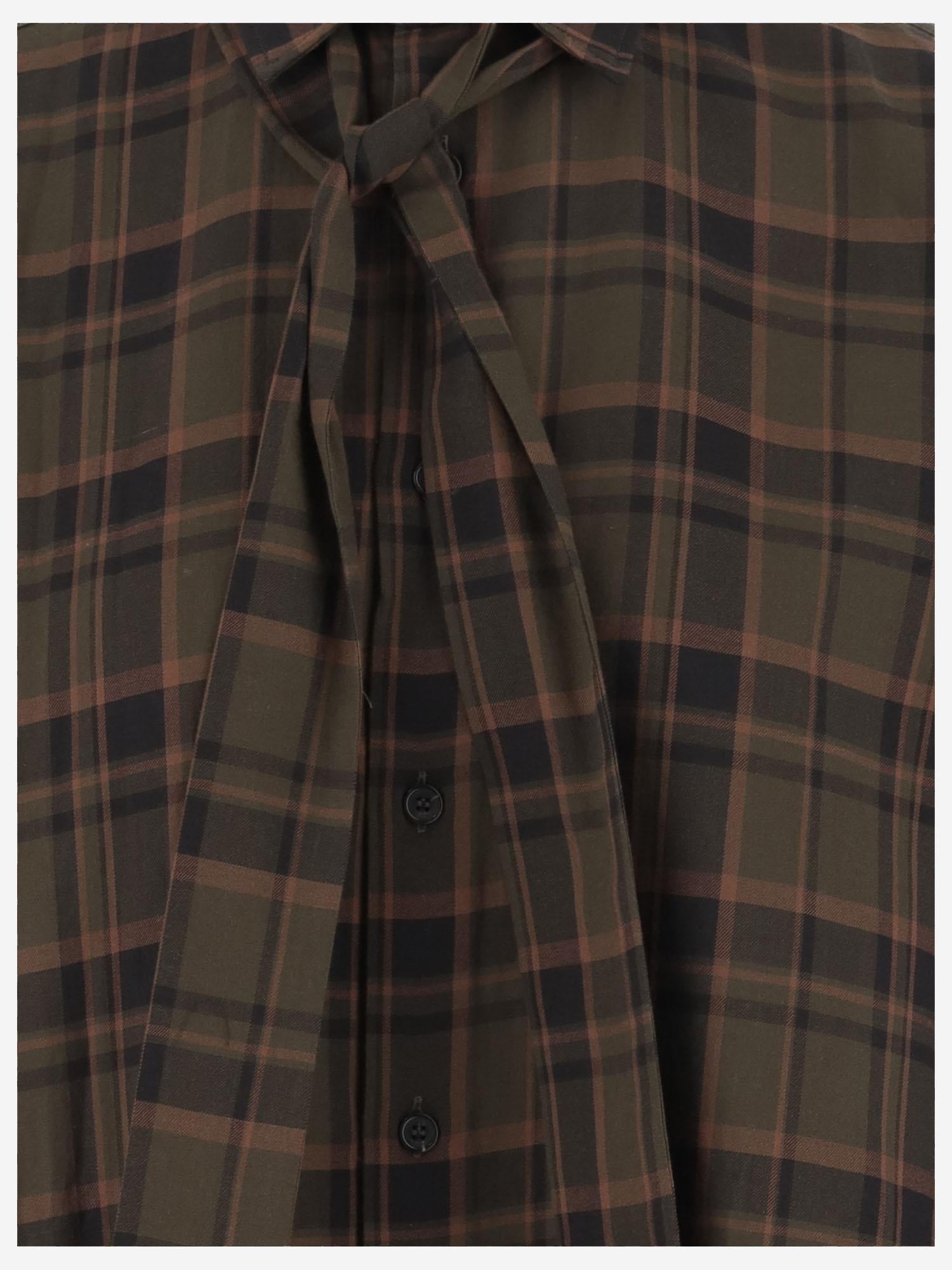 CAMICIA LAVALLIÈRE CASSANDRE IN COTONE MOTIVO PLAID 838890 Y33IA2883 SAINT LAURENT