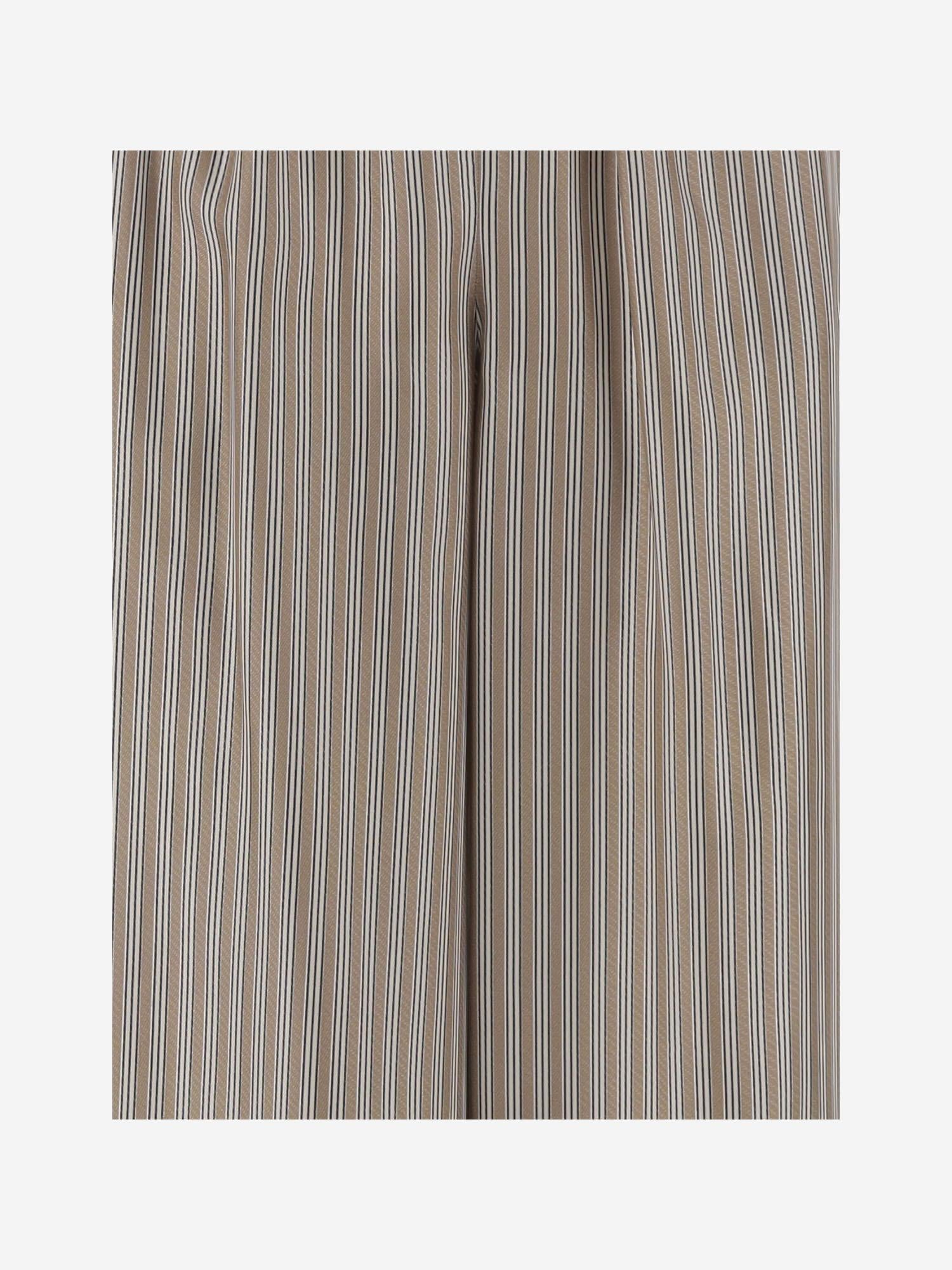 PANTALONI IN SETA CON MOTIVO A RIGHE LADINO 002 MAX MARA