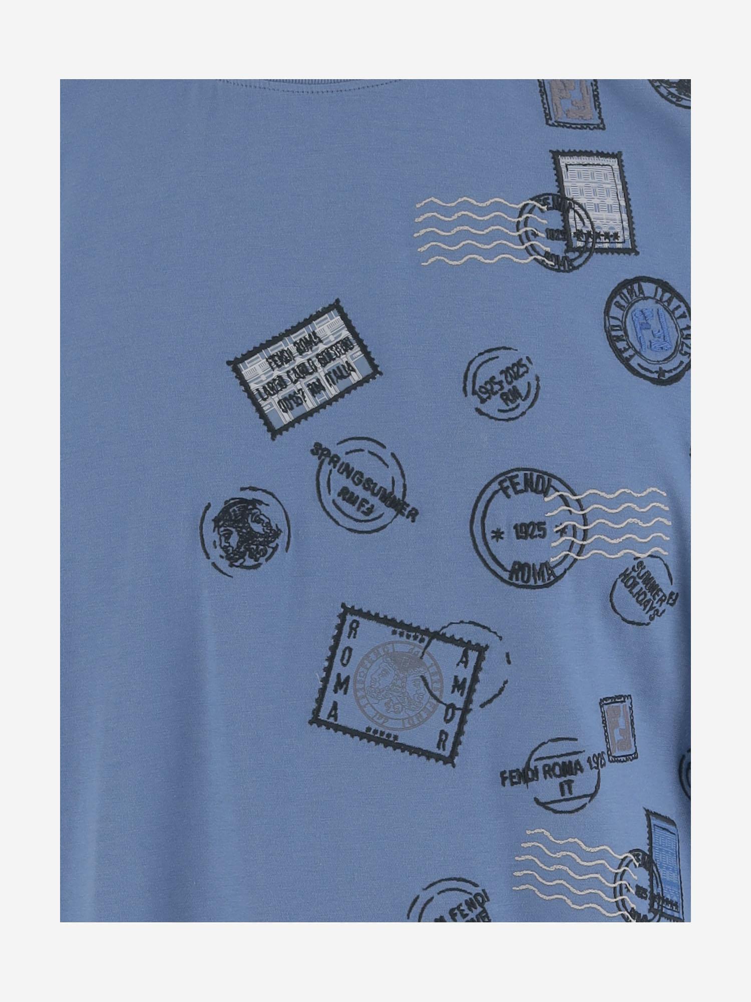T-SHIRT IN COTONE CON STAMPA FY0936 AV0EF0U6K FENDI