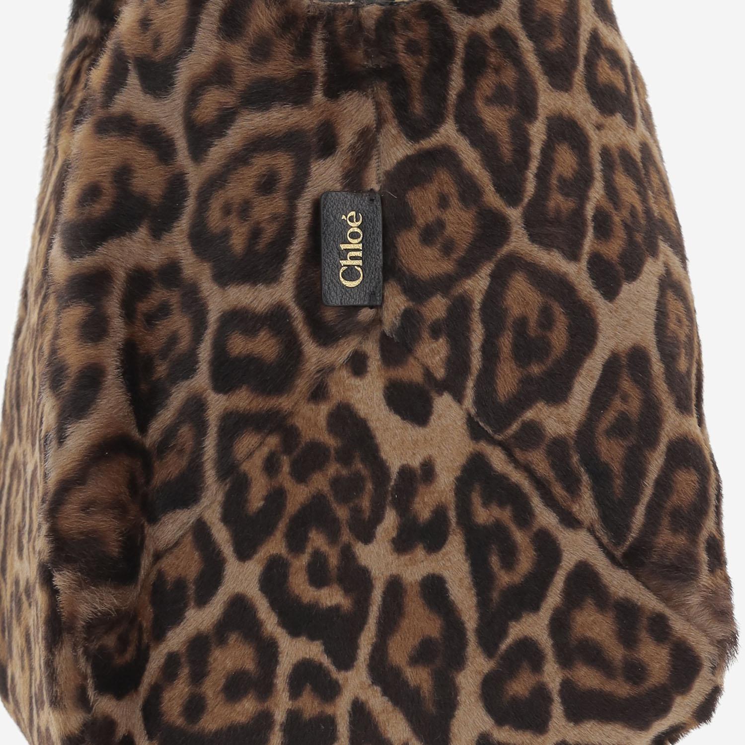 BORSA A SPALLA IN SHEARLING CON MOTIVO ANIMALIER CH25WS644Q20 220 CHLOE