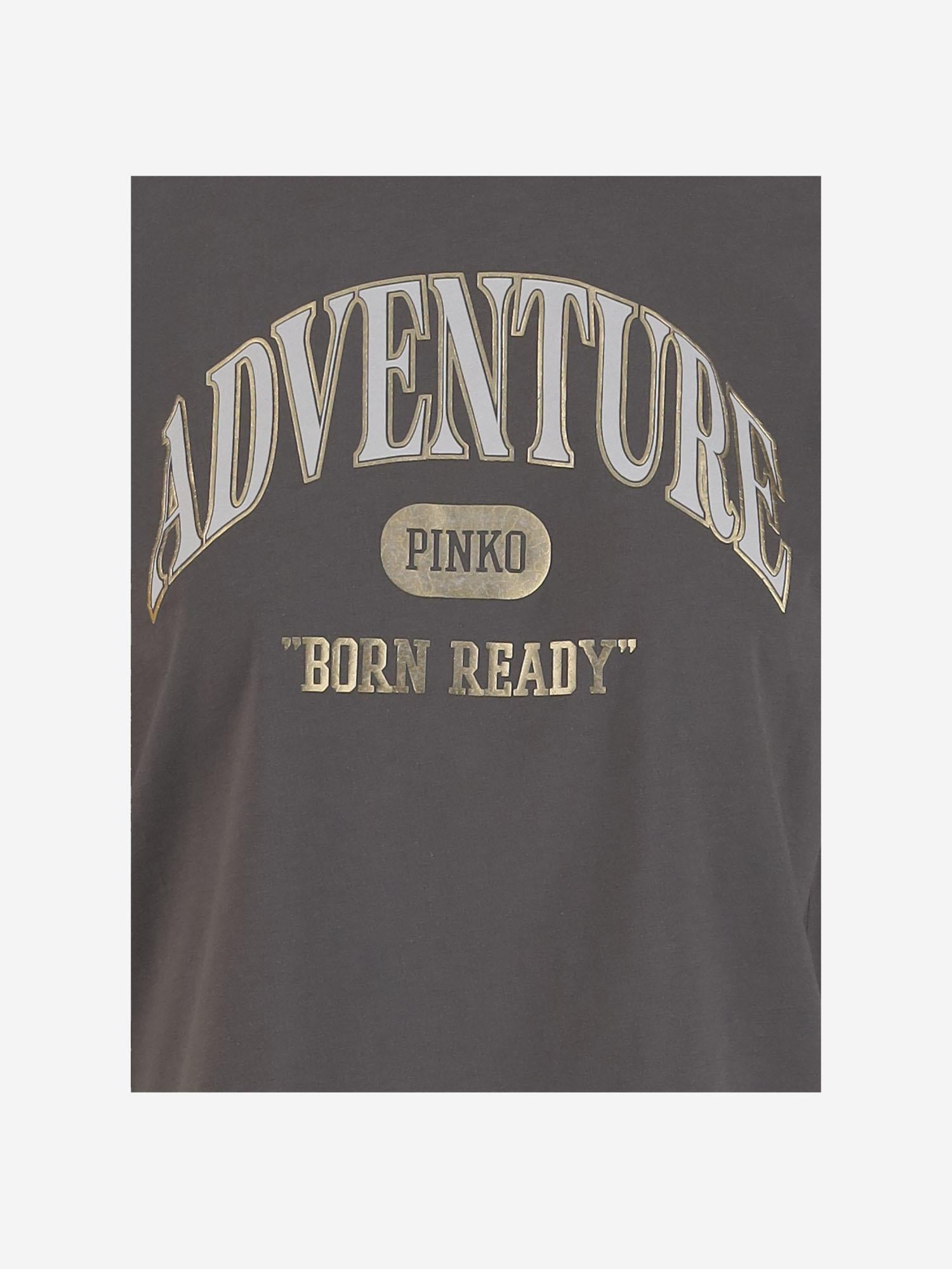 T-SHIRT IN COTONE CON STAMPA LOGO 104604 A2CSI63 PINKO