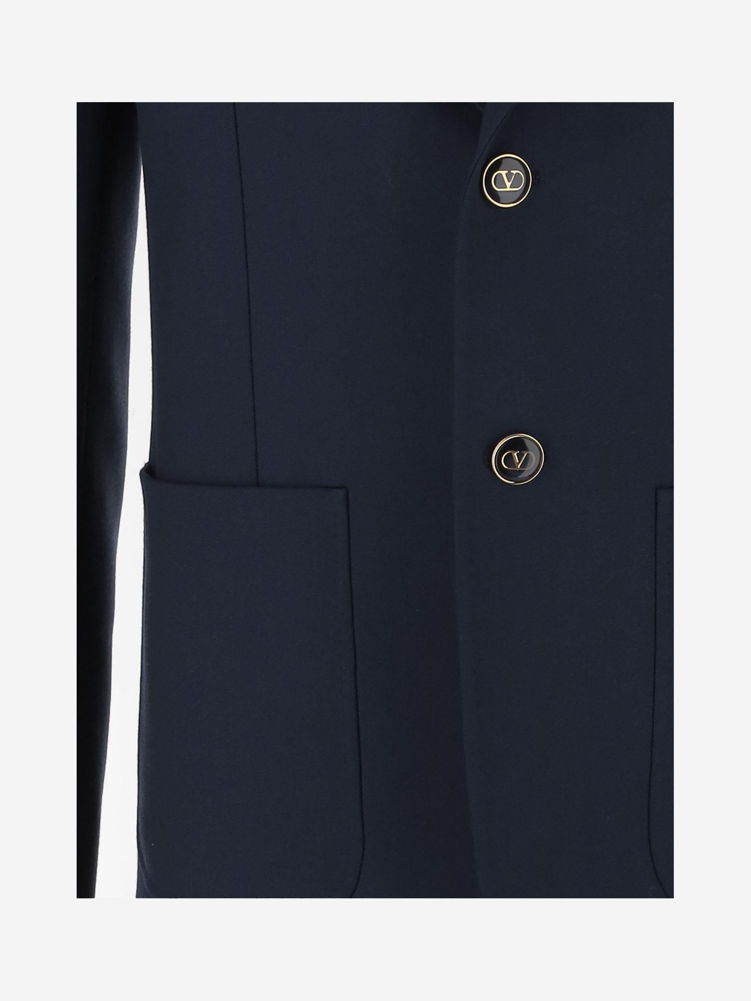 GIACCA MONOPETTO IN GABARDINA DI LANA 6V3CEG959EB D51 VALENTINO