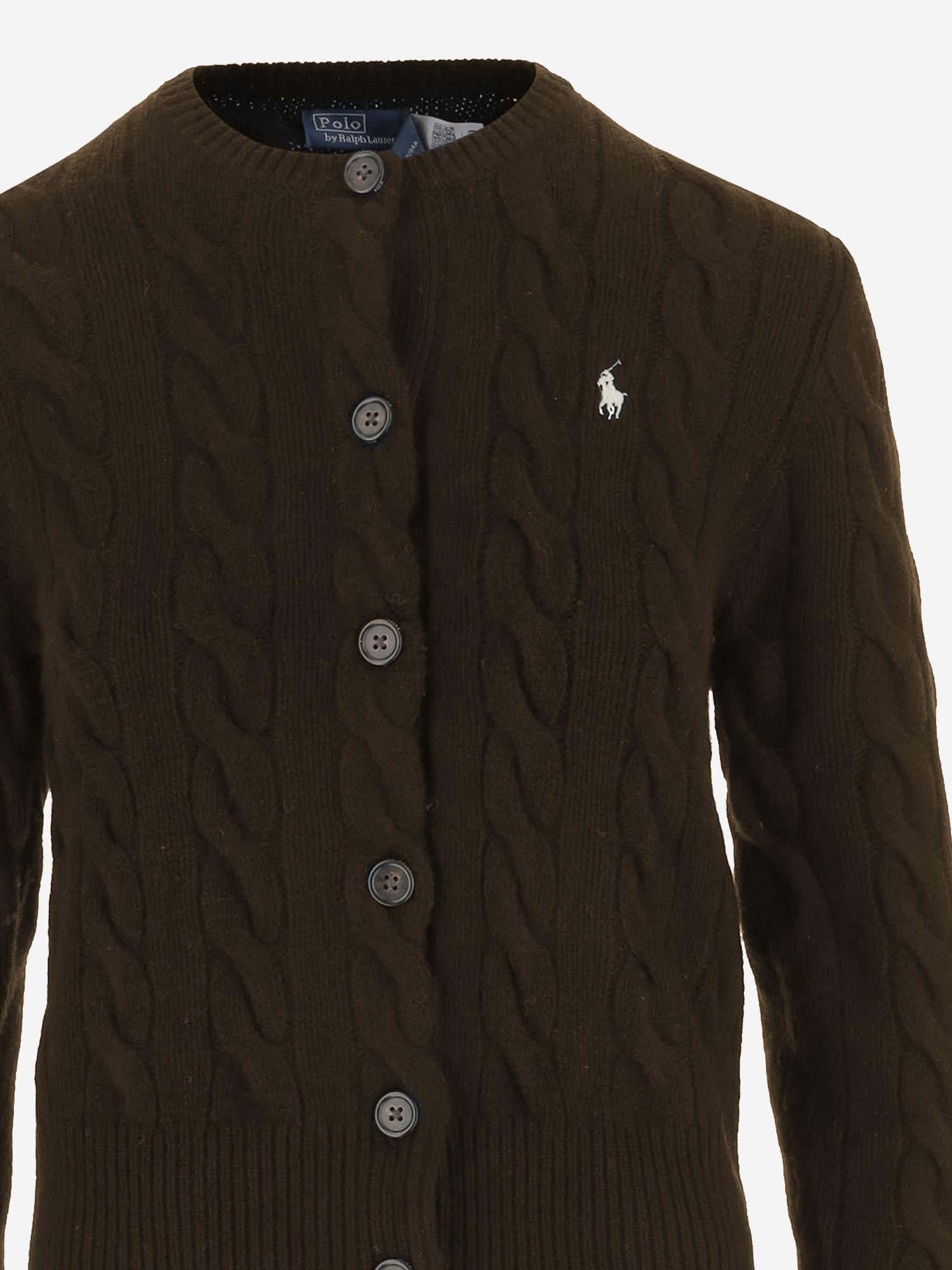 CARDIGAN IN LANA E CASHMERE CON LOGO 211972104 007 POLO RALPH LAUREN