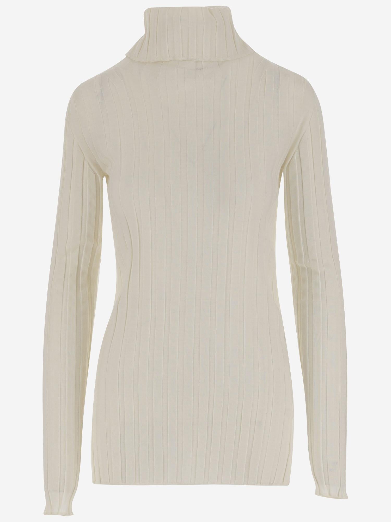 MAGLIA IN LANA E SETA A COSTE 6252K21070 ECRU CARVEN