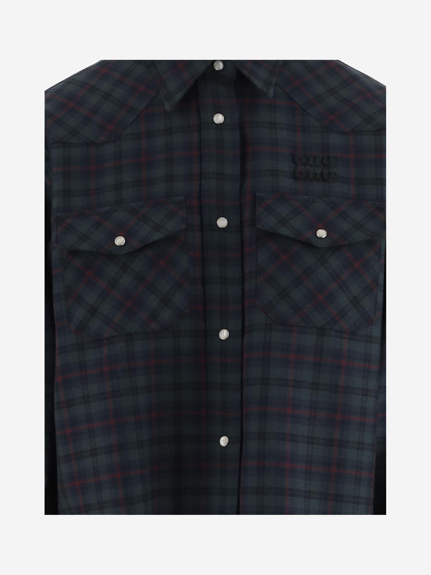 CAMICIA TARTAN IN LANA MK1970 174RF0D3Z MIU MIU