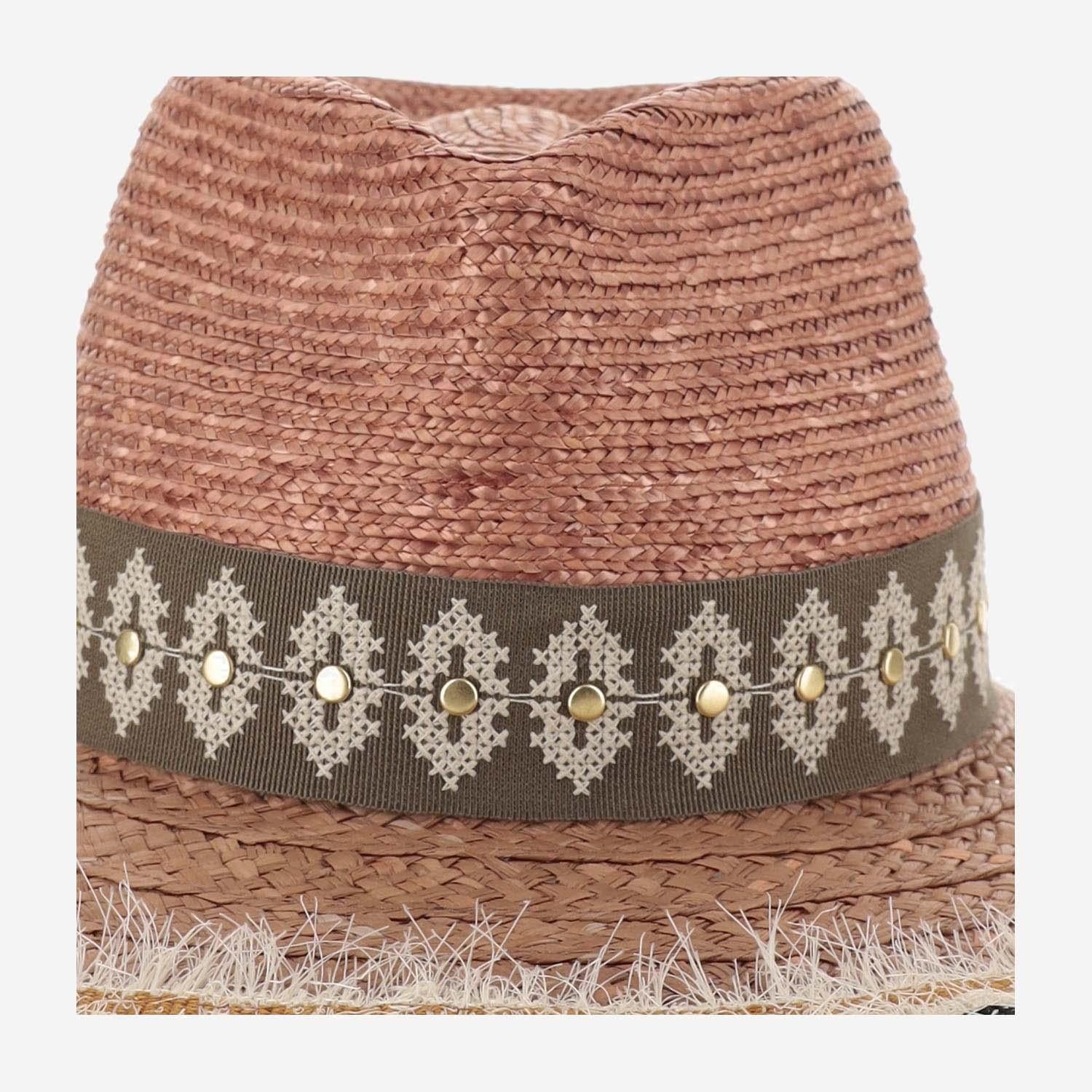 CAPPELLO IN MISTO PAGLIA E VISCOSA CON RICAMO 385981 48 FERRUCCIO VECCHI
