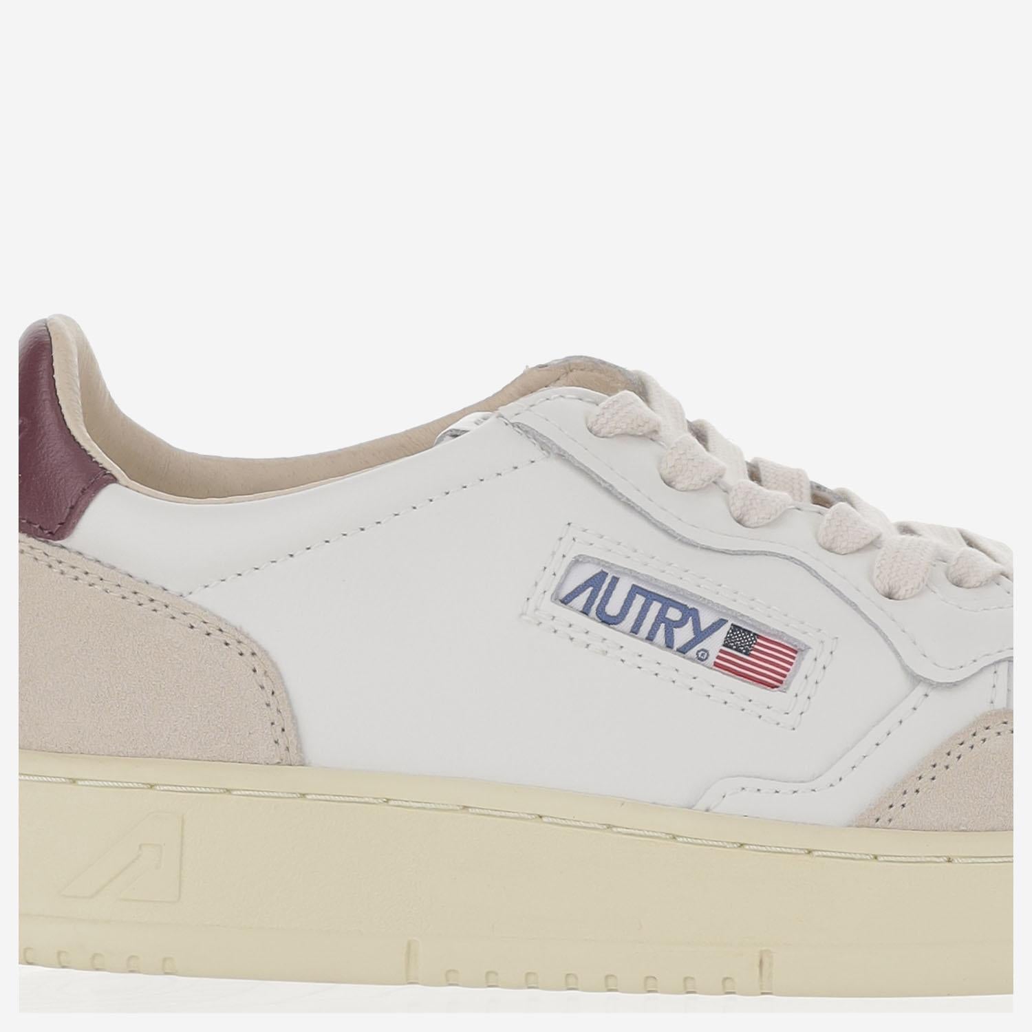 SNEAKERS LOW MEDALIST IN PELLE AULWLS03 WHTBURGUND AUTRY