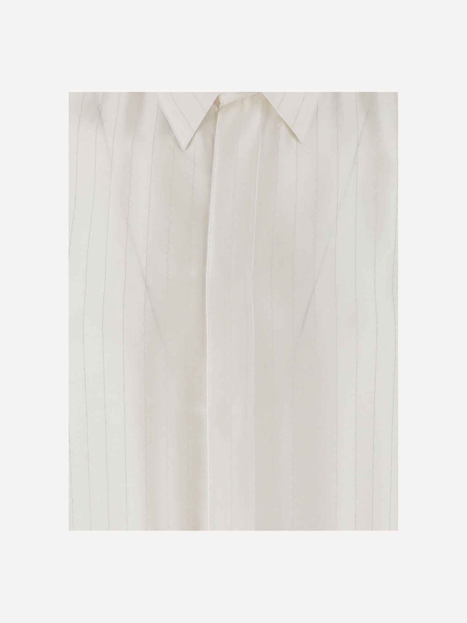 CAMICIA IN PIQUÉ DI SATIN A RIGHE 819096 Y2L919988 SAINT LAURENT