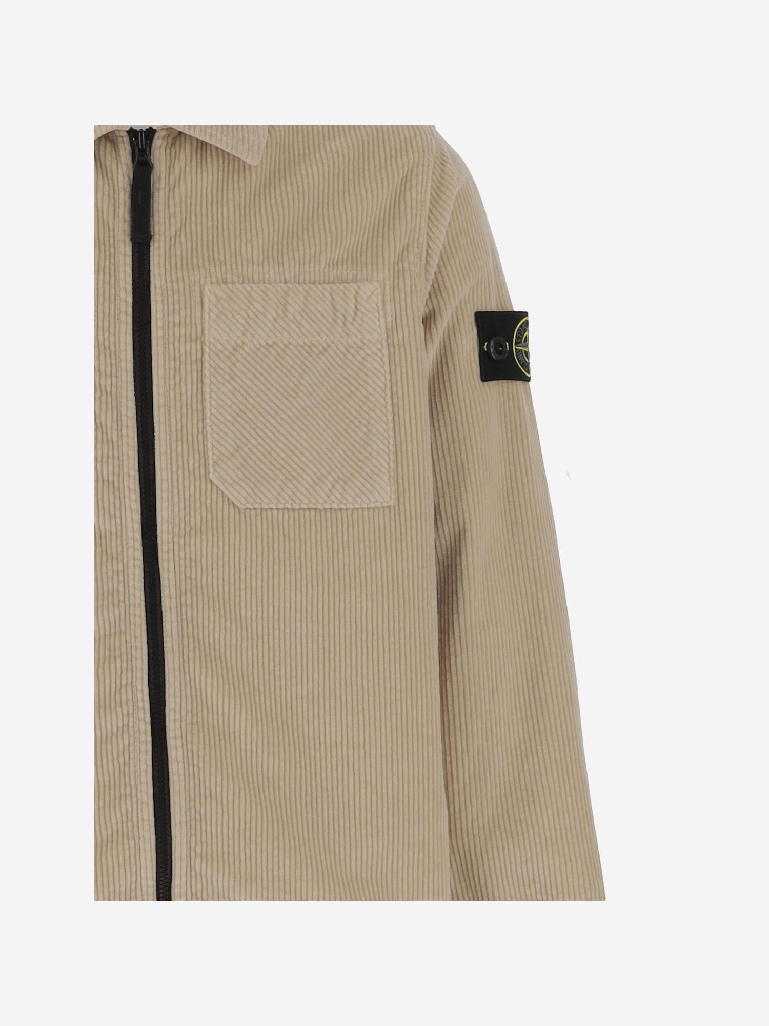 CAMICIA IN VELLUTO DI MISTO COTONE STRETCH 1200003 S0199V0095 STONE ISLAND KIDS
