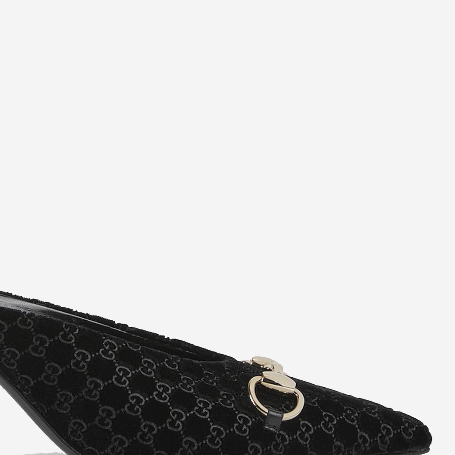 Sabot in velluto con Morsetto dorato 835739 FAETG1000 GUCCI