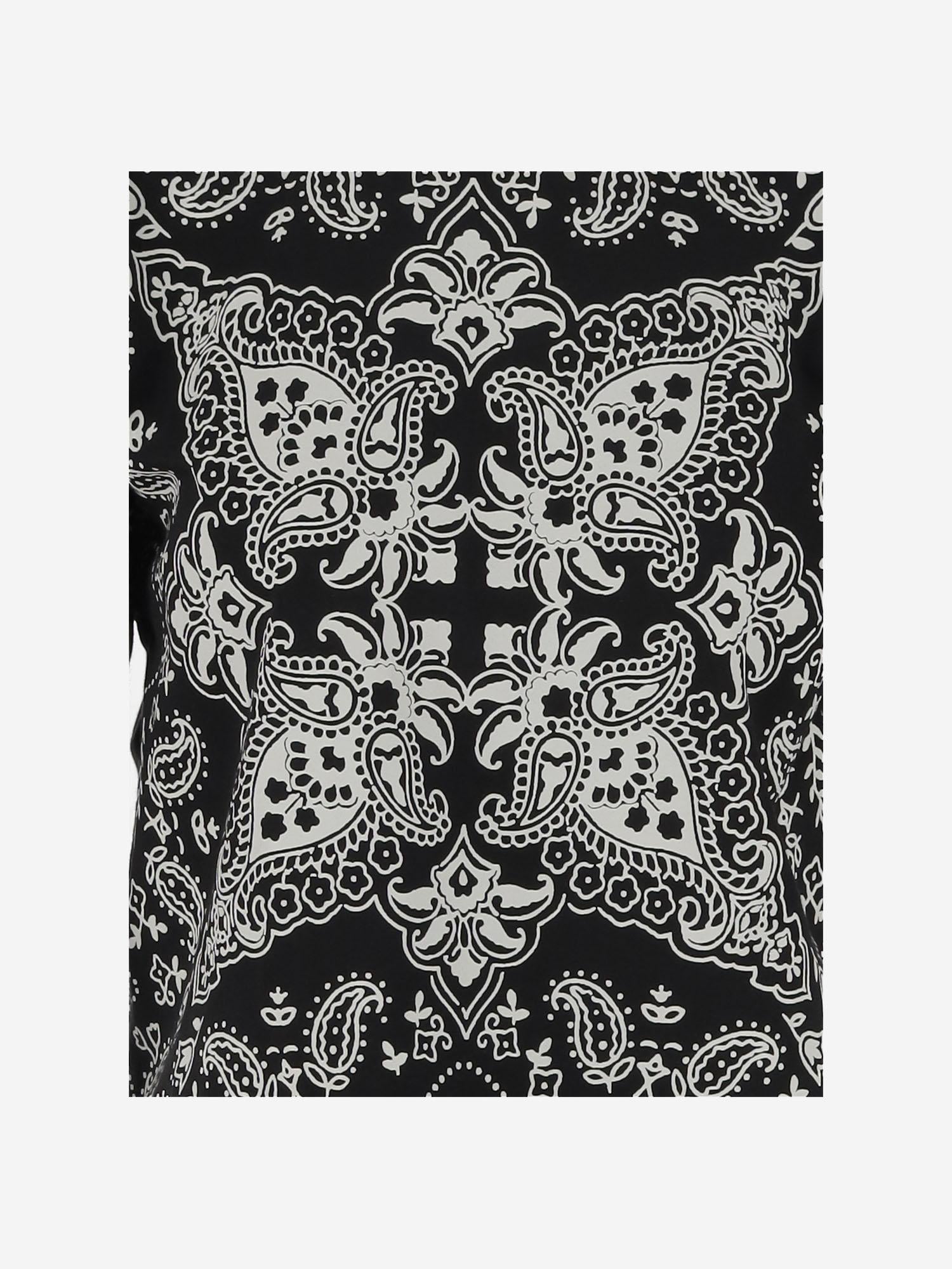 T-SHIRT NIAMEY STAMPA BANDANA IN COTONE 104604 A2CYZDI PINKO