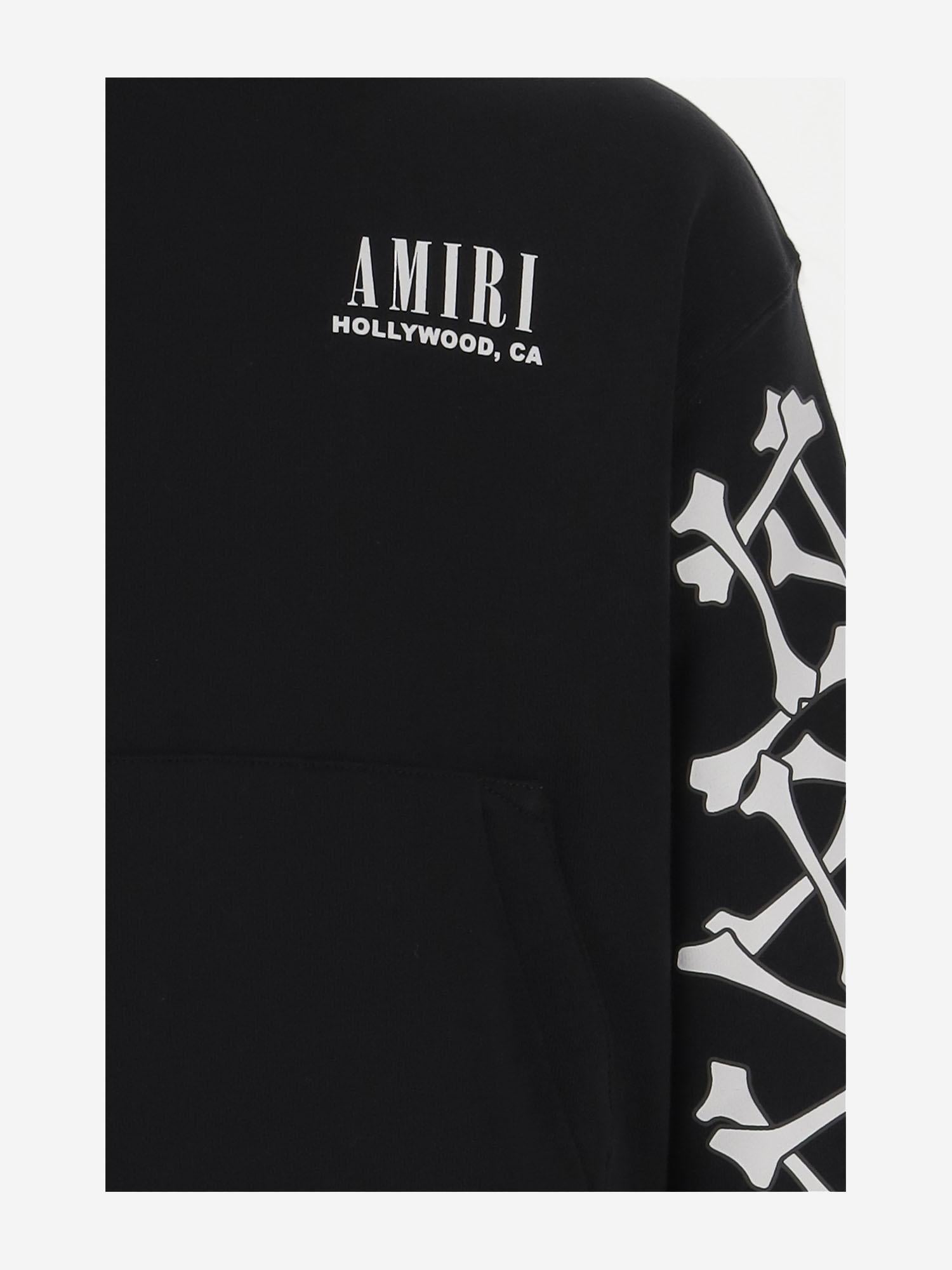 FELPA IN COTONE CON STAMPA E LOGO AKJYHD 1011Black AMIRI KIDS