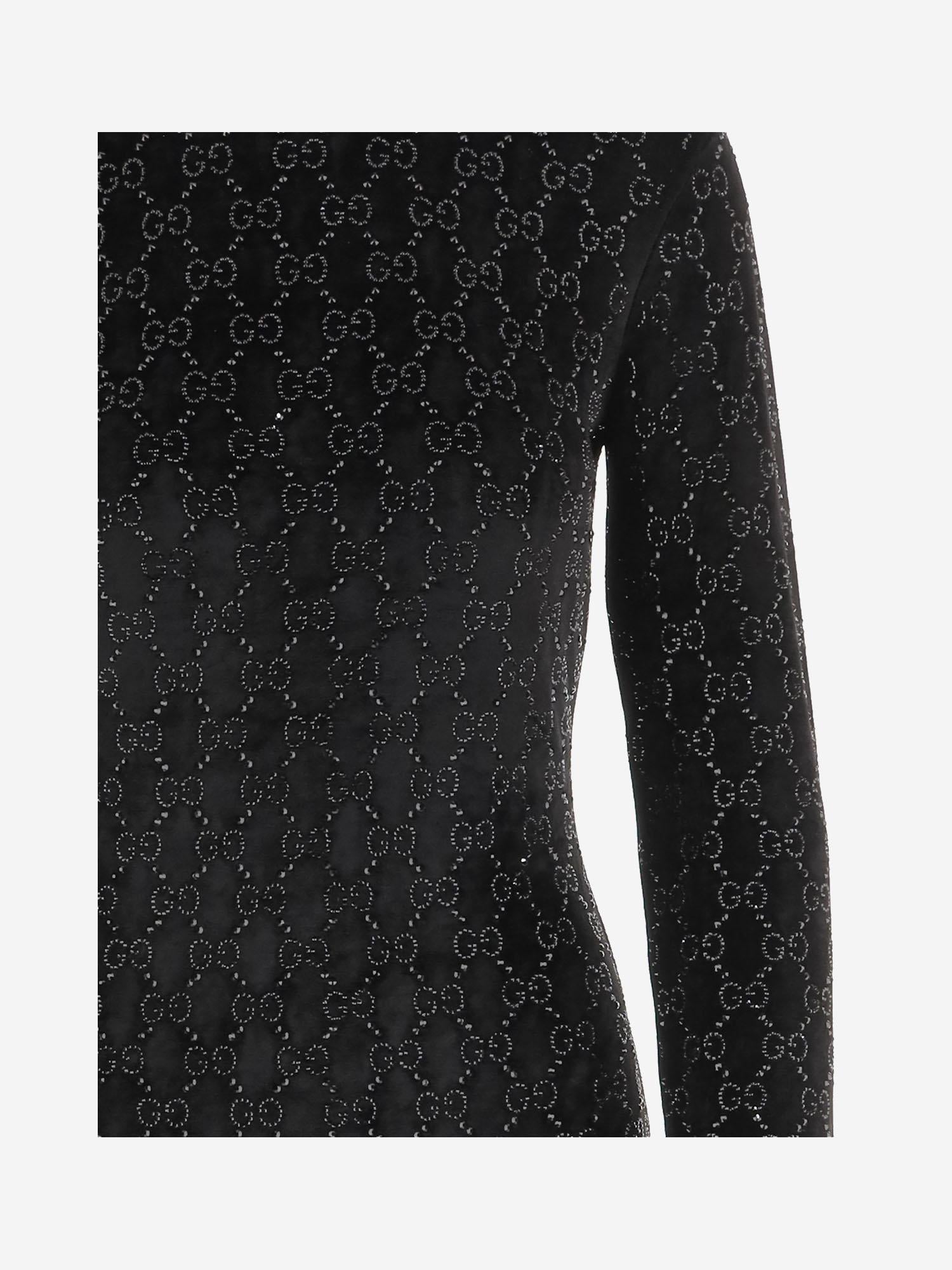 MAGLIA IN CINIGLIA STRETCH CON LOGO 851690 XUANY1043 GUCCI