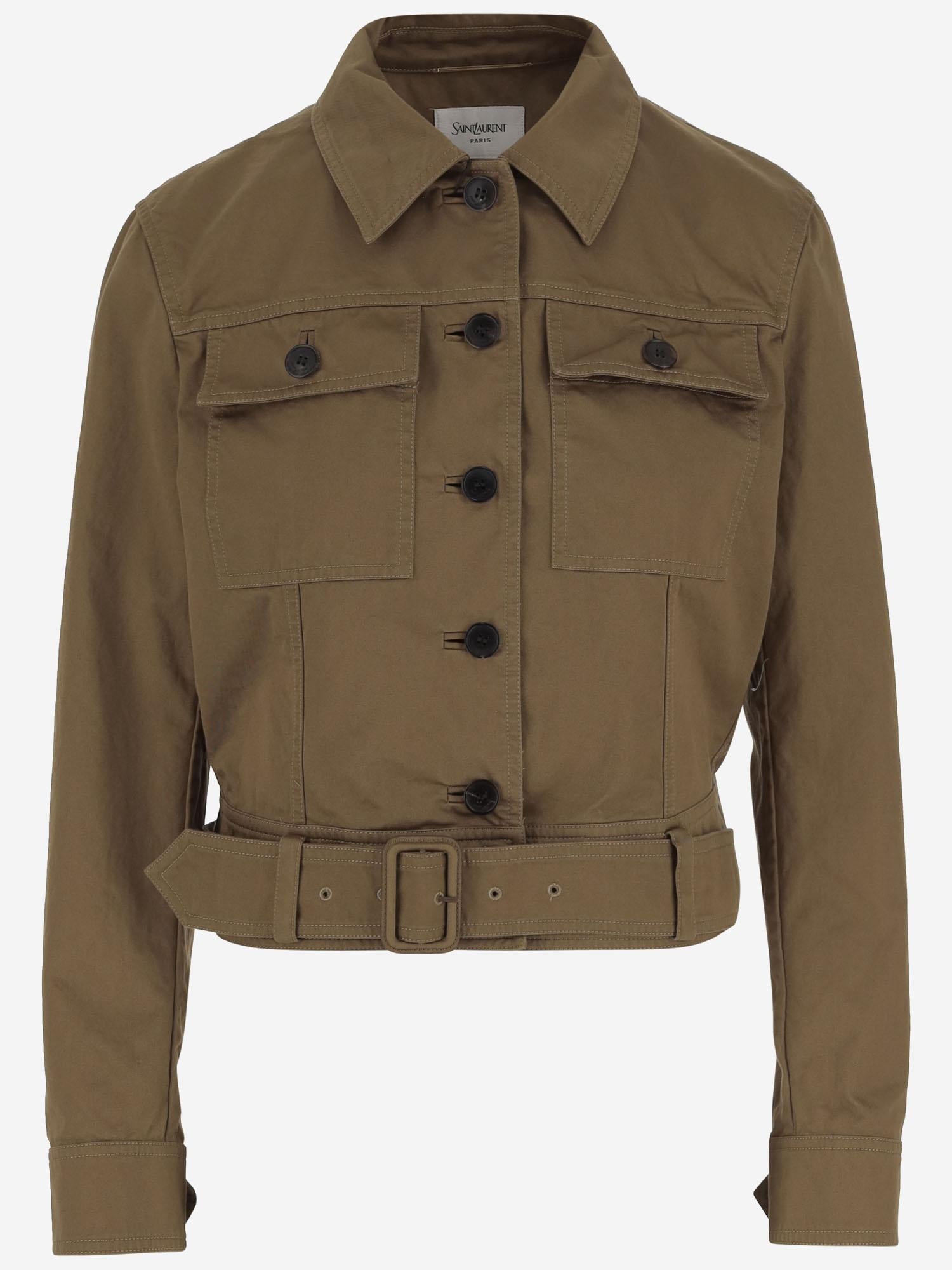 GIACCA CROPPED IN COTONE 818404 Y04VY2100 SAINT LAURENT