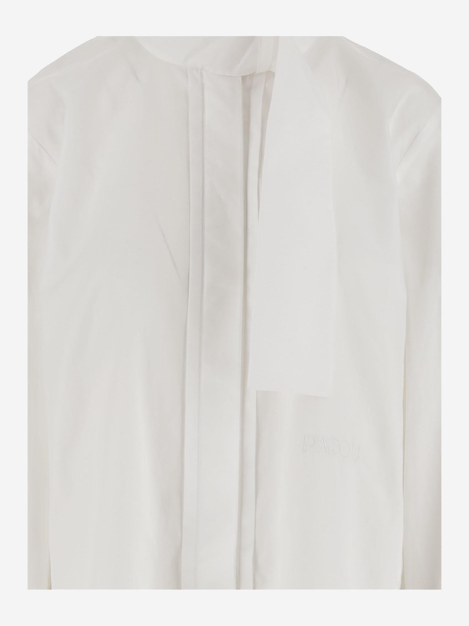 camicia ascot in cotone a collo alto BL045017 001W PATOU
