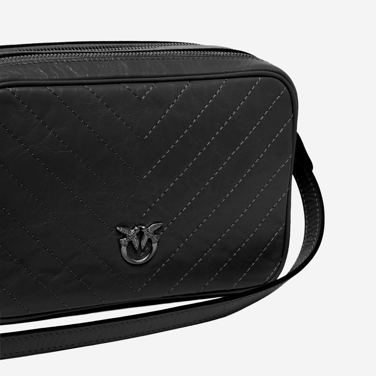BORSA A TRACOLLA IN PELLE CHEVRON 104336 A2JCZ99E PINKO