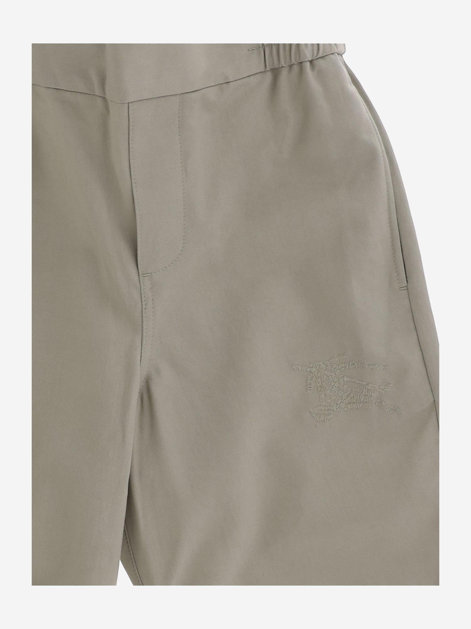 PANTALONI IN MISTO COTONE 8100150 LICHEN BURBERRY KIDS