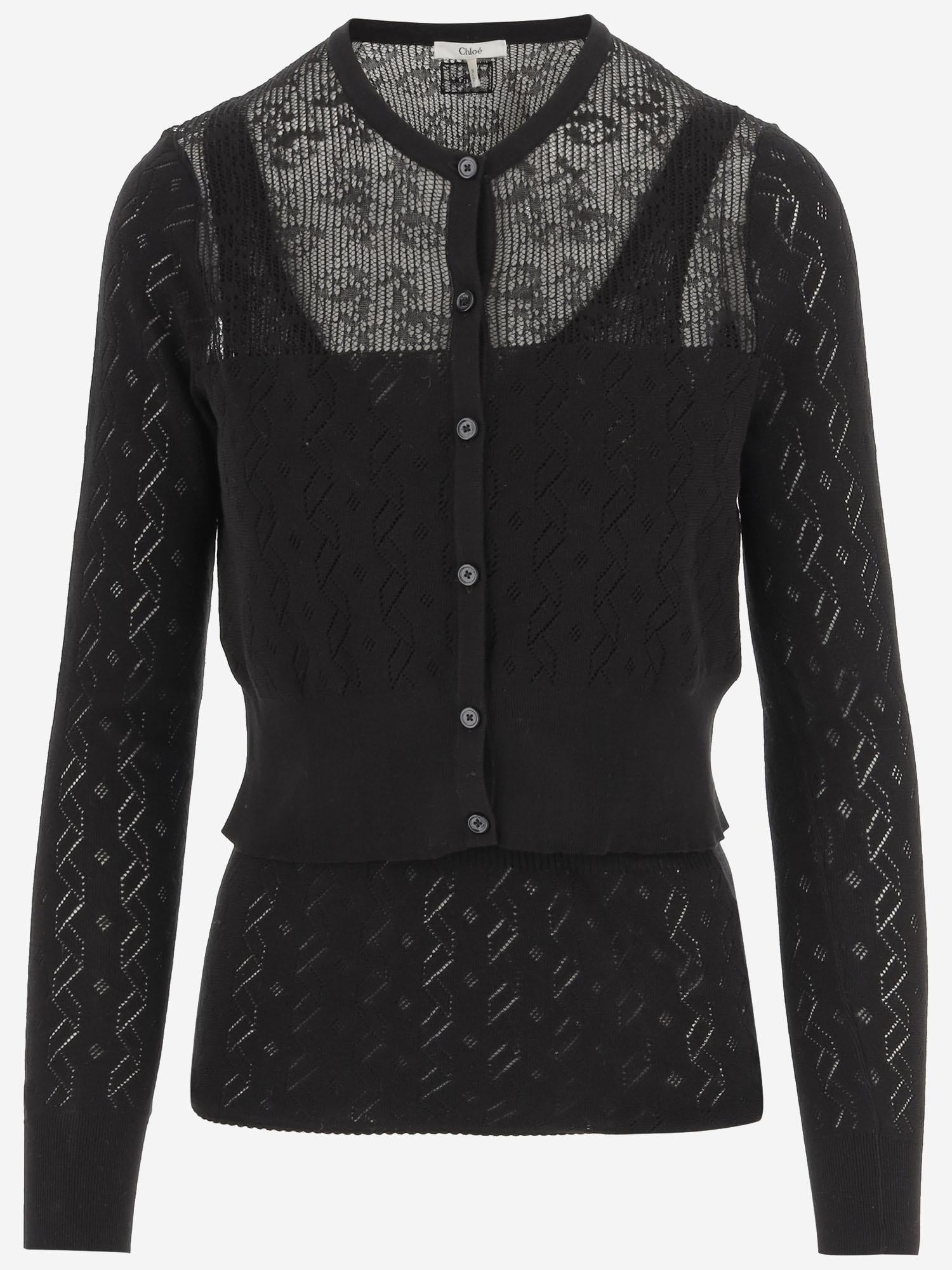 MAGLIONE TWIN-SET IN COTONE CH25AMX03611 001 CHLOE