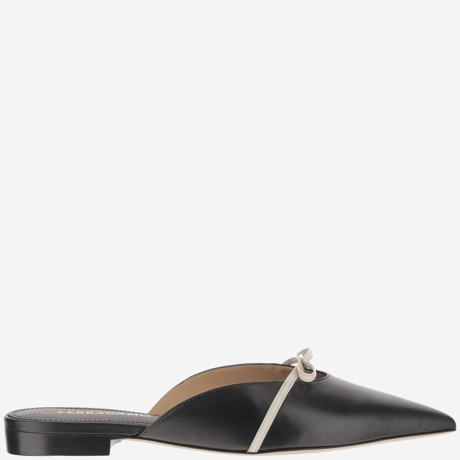 MULES IN PELLE CON FIOCCO GIULYE NERO SALVATORE FERRAGAMO