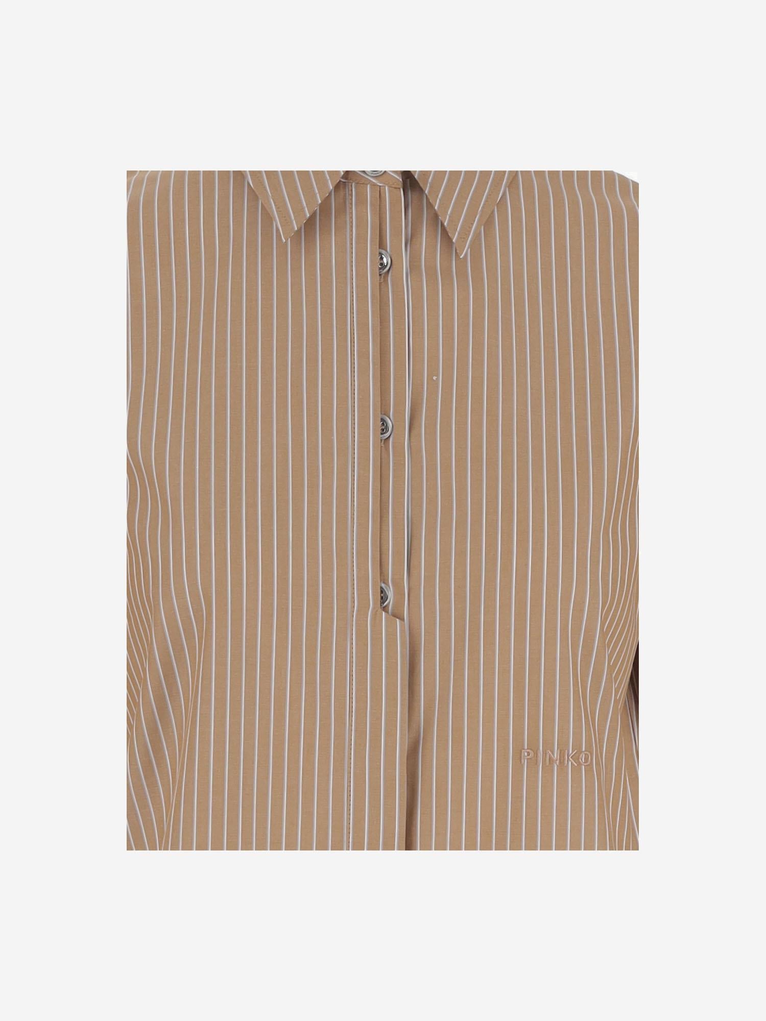 CAMICIA IN COTONE CON MOTIVO A RIGHE 104779 A2FHLZ1 PINKO