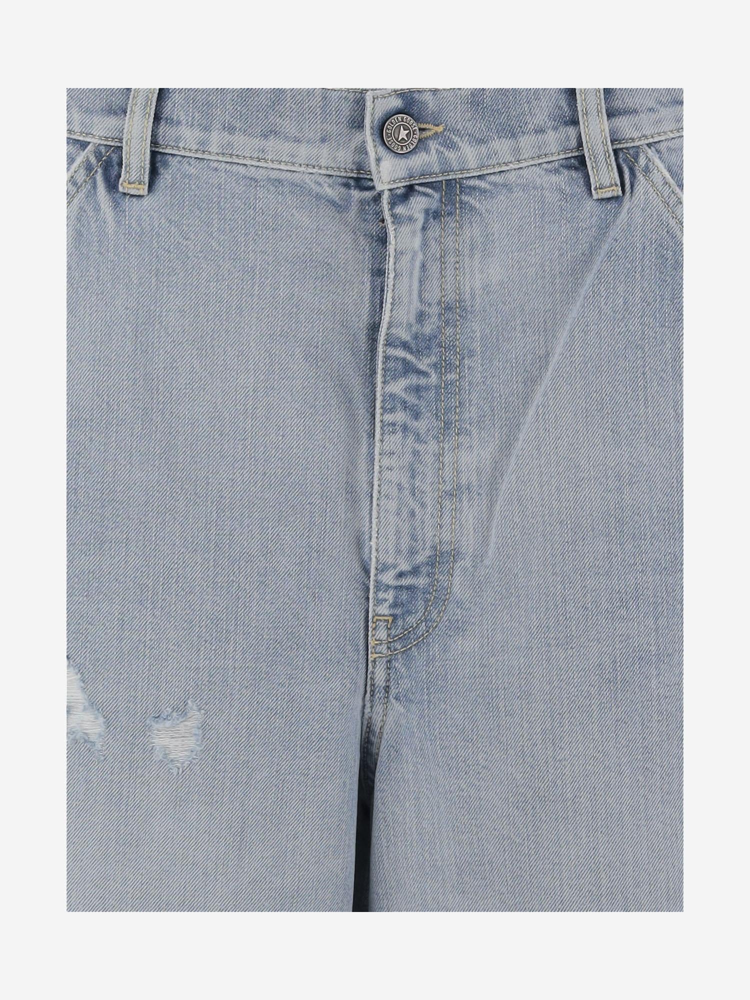 PANTALONI CORTI IN COTONE CON EFFETTO LIVED-IN GMP02080P001850 50134 GOLDEN GOOSE