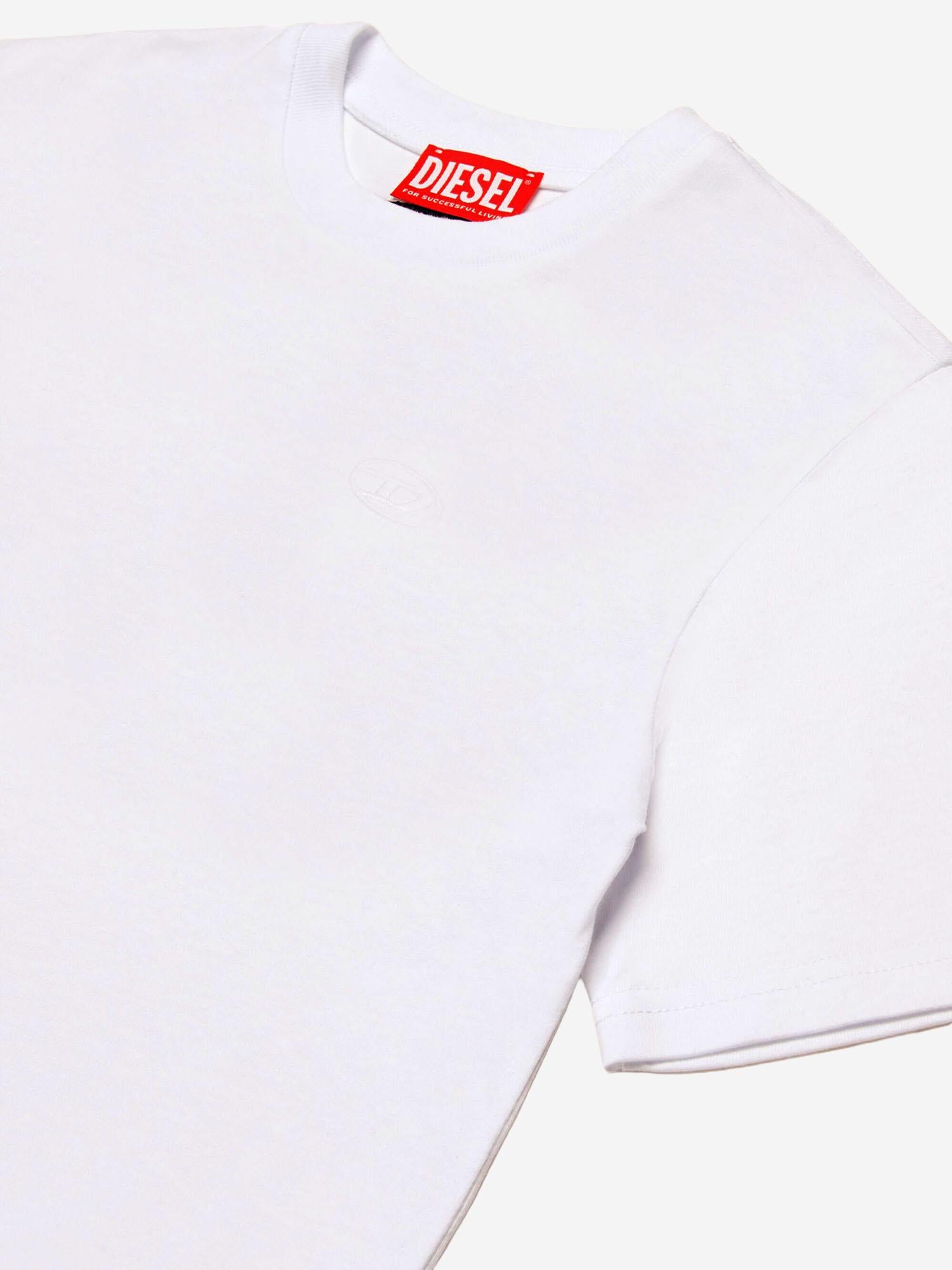 T-SHIRT IN COTONE CON LOGO J02276 0HGAMK100 DIESEL KIDS
