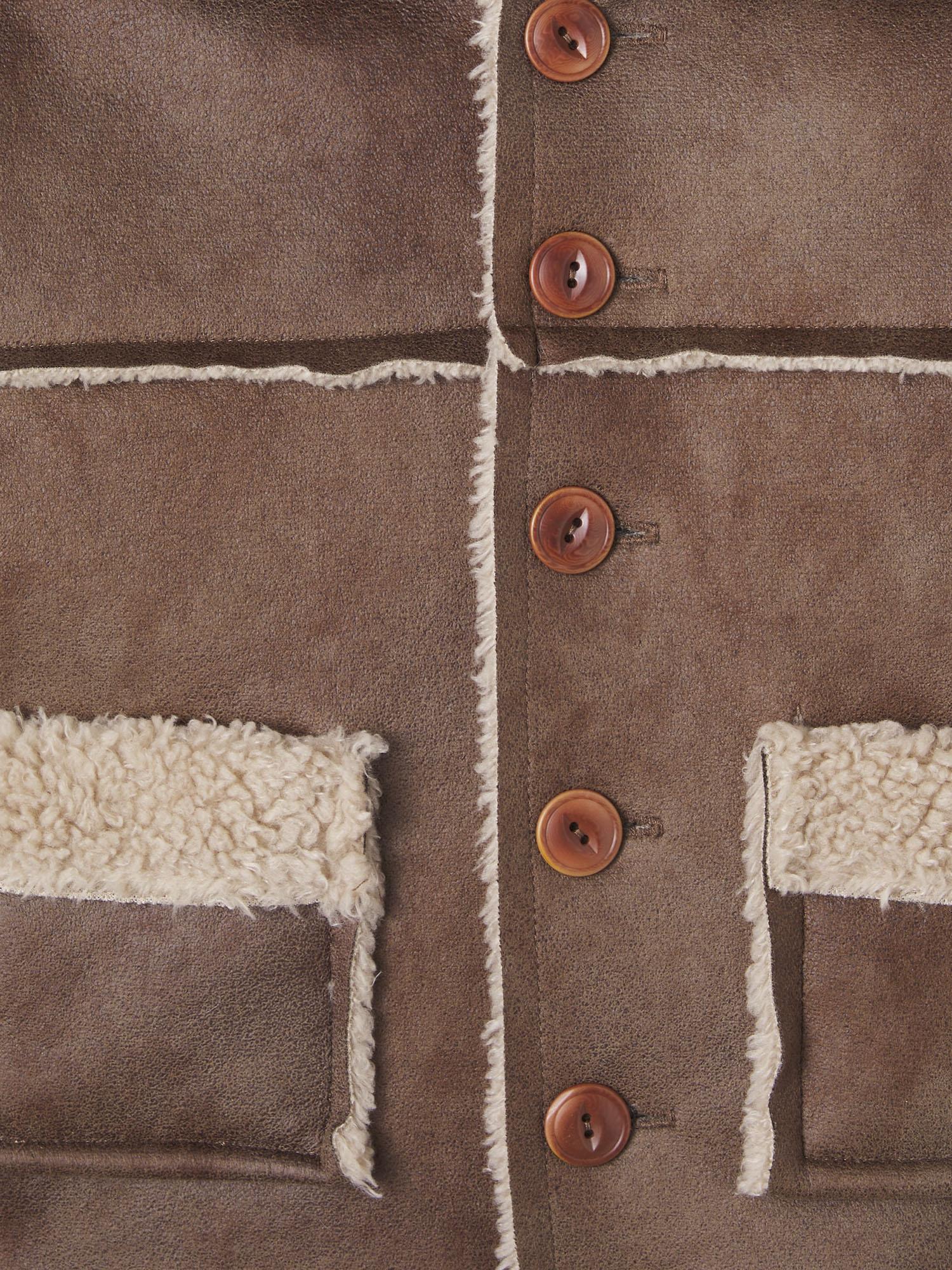 GIACCA CON CAPPUCCIO E FODERA IN PELLICCIA SINTETICA 25W229 BROWN 1+ IN THE FAMILY KIDS