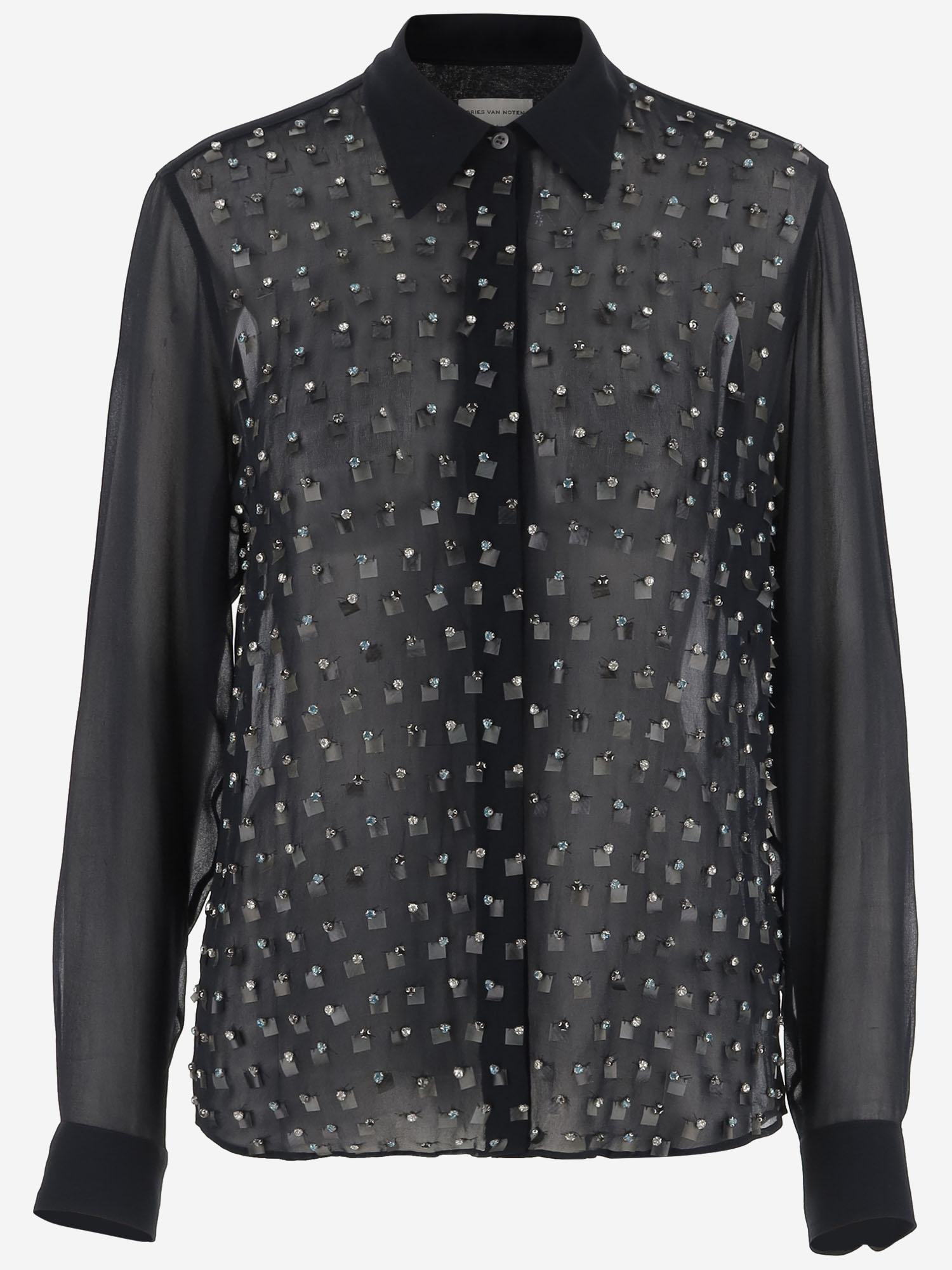 CAMICIA DECORATA IN VISCOSA 010763 2314509 DRIES VAN NOTEN