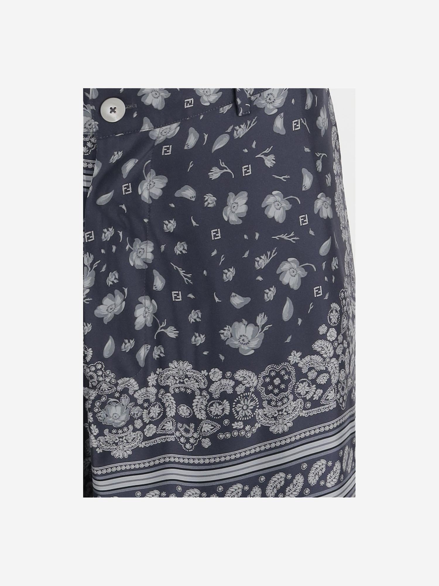 PANTALONI BERMUDA IN SETA FB1014 AUVQF0U6K FENDI