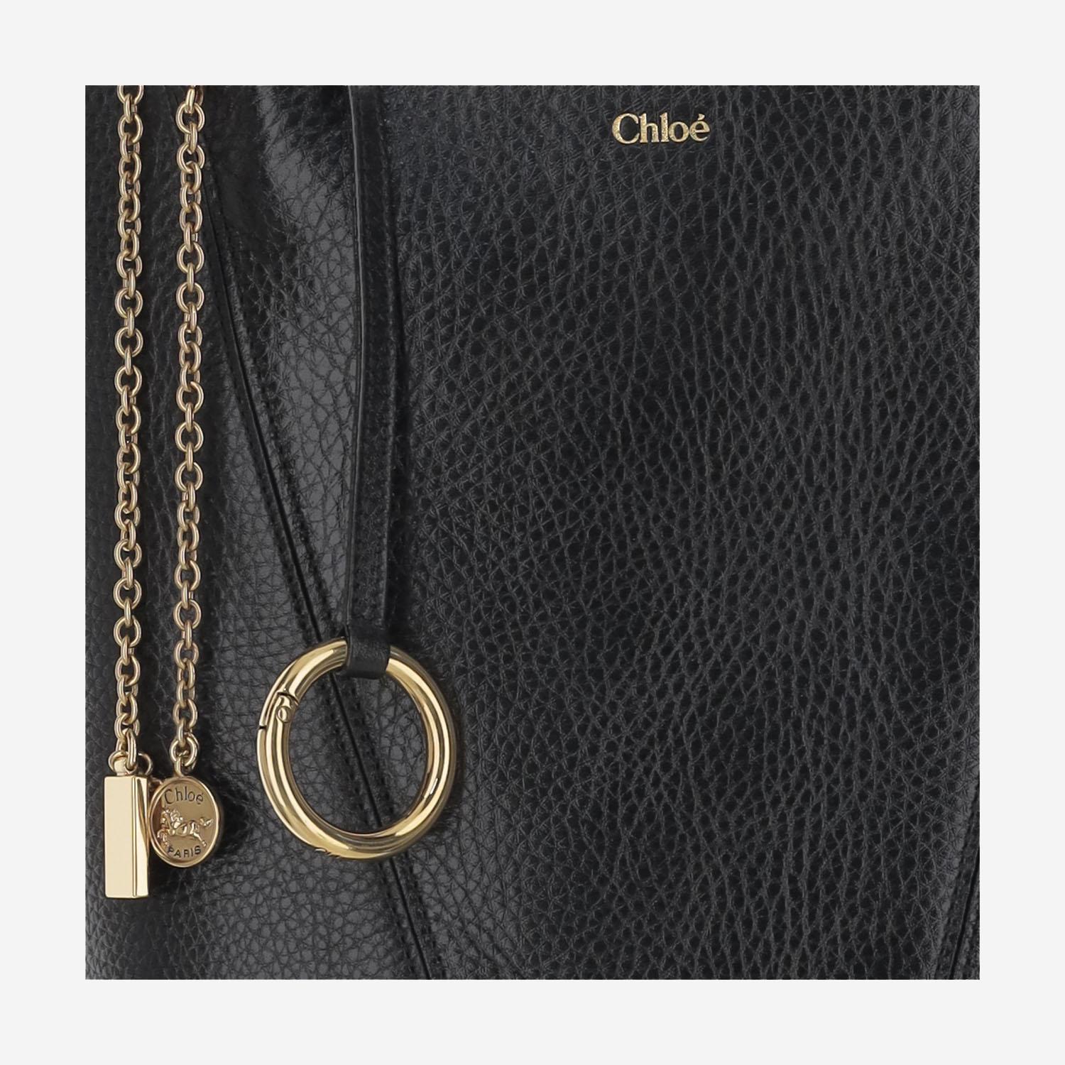 TOTE BAG CHLOÉ SPIN IN PELLE GRANATA CHC25SS811N84 001 CHLOE