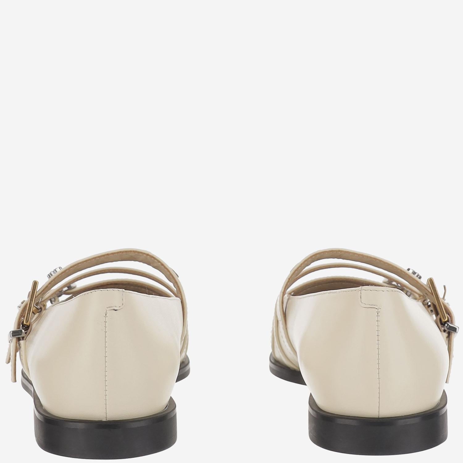 SCARPA A PUNTA CON FIBBIE IN PELLE SD0371 P001DY7 PINKO