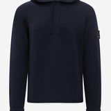 MAGLIONE CON CAPPUCCIO IN LANA MERINO PMG23 BLUE PREMIATA
