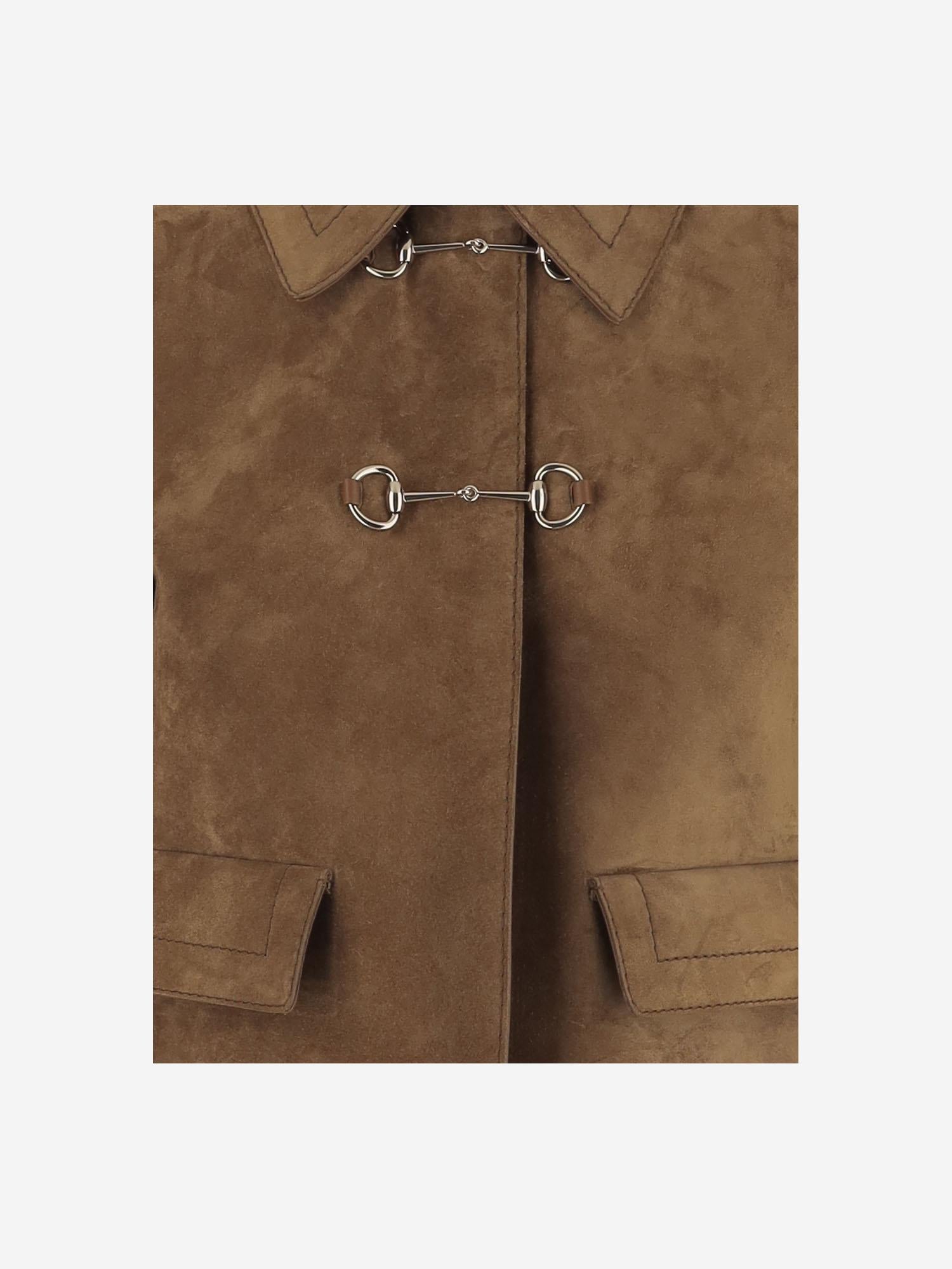 GIACCA IN PELLE SCAMOSCIATA CON MORSETTO 815070 XNA5C2234 GUCCI