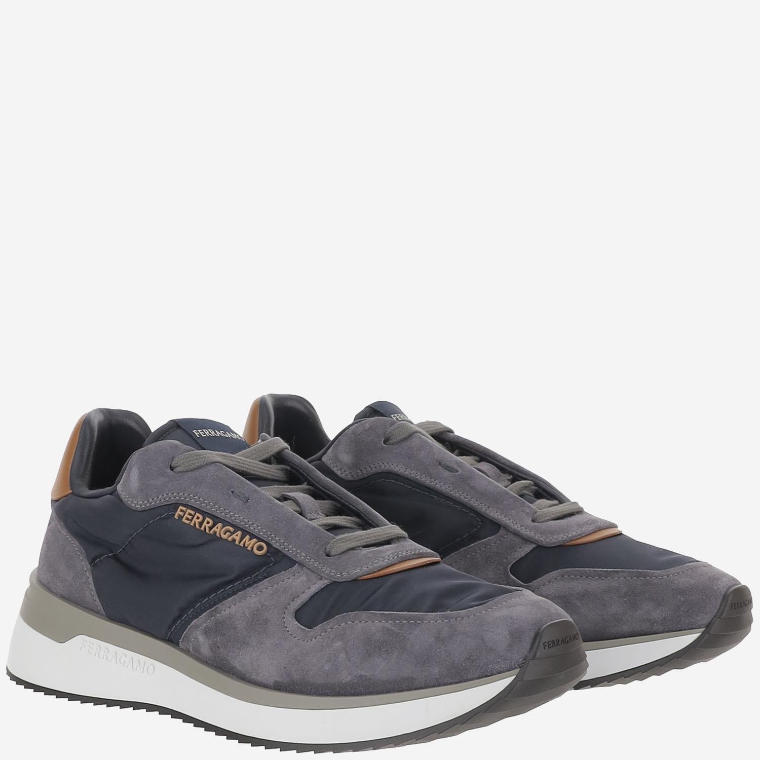 Sneakers in pelle 02A130 002DARKRAINNAVYE013NATURALE SALVATORE FERRAGAMO