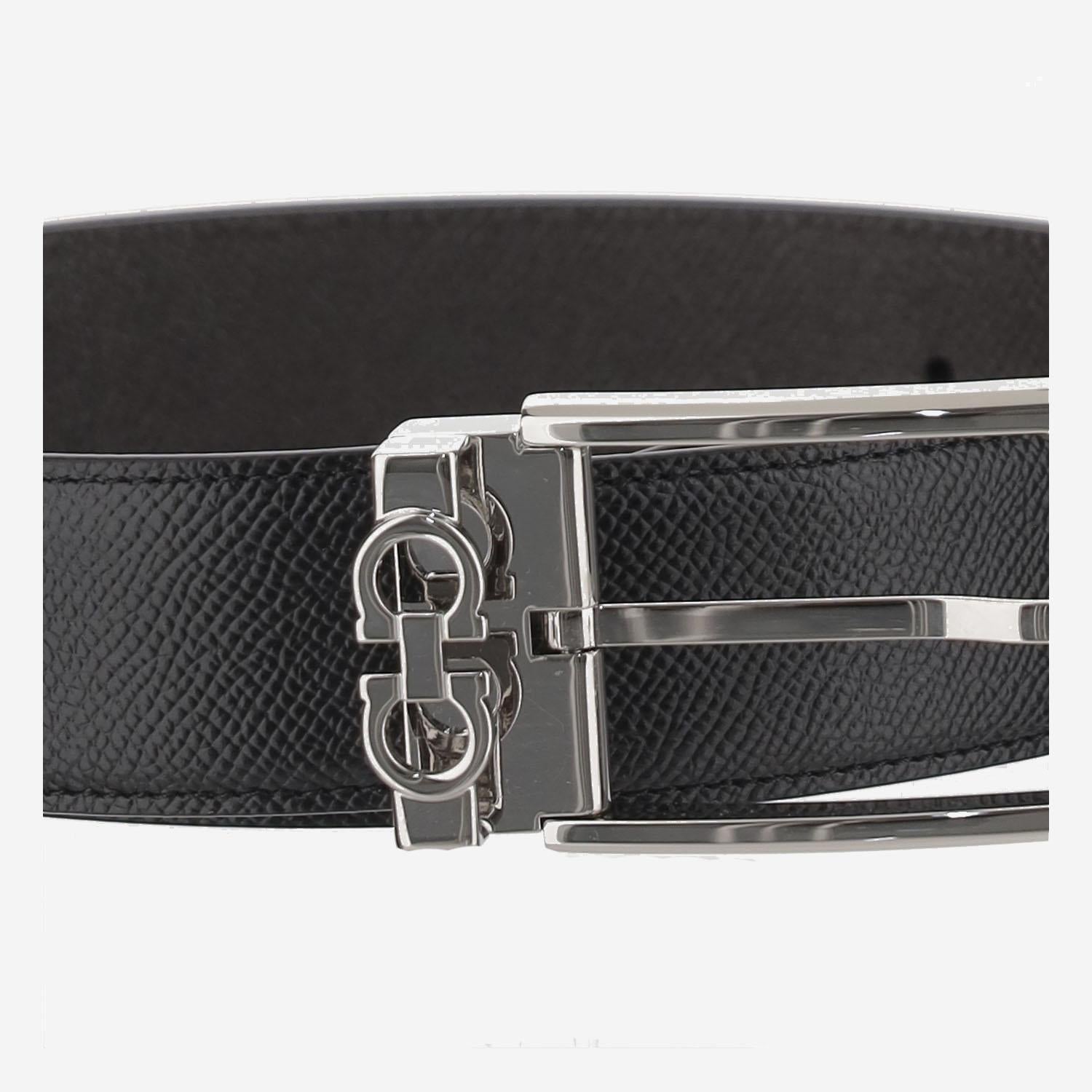 CINTURA REVERSIBILE E REGOLABILE GANCINI IN PELLE 67A037 002NEROT.MORO SALVATORE FERRAGAMO
