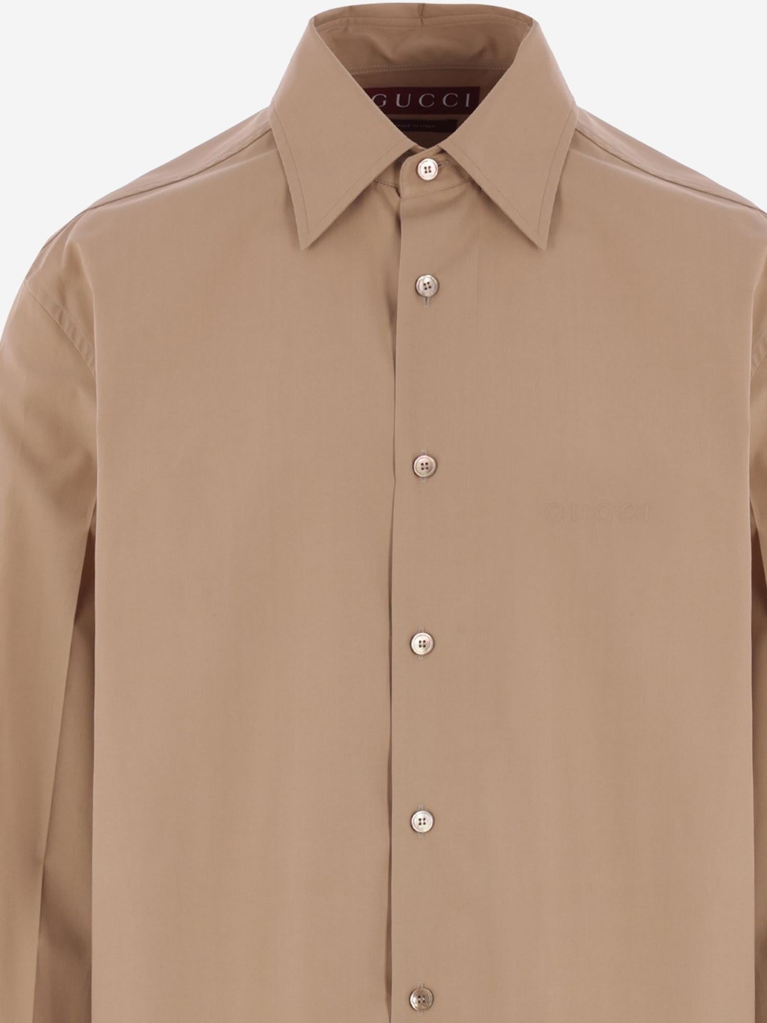 CAMICIA IN POPELINE CON LOGO IN RILIEVO 823830 Z7AMD2319 GUCCI