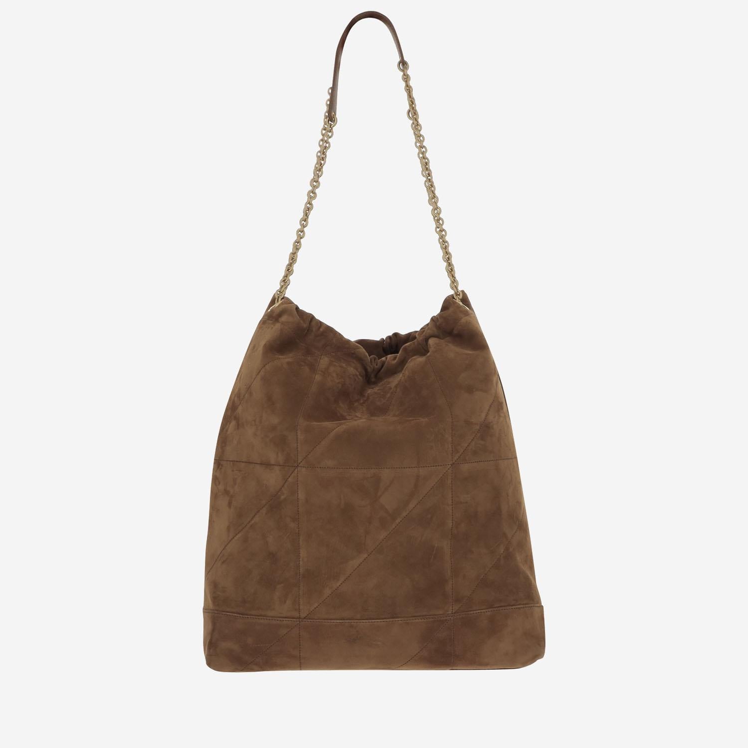 BORSA POCHON JAMIE GRANDE IN PELLE SCAMOSCIATA 828350 1U8P72916 SAINT LAURENT