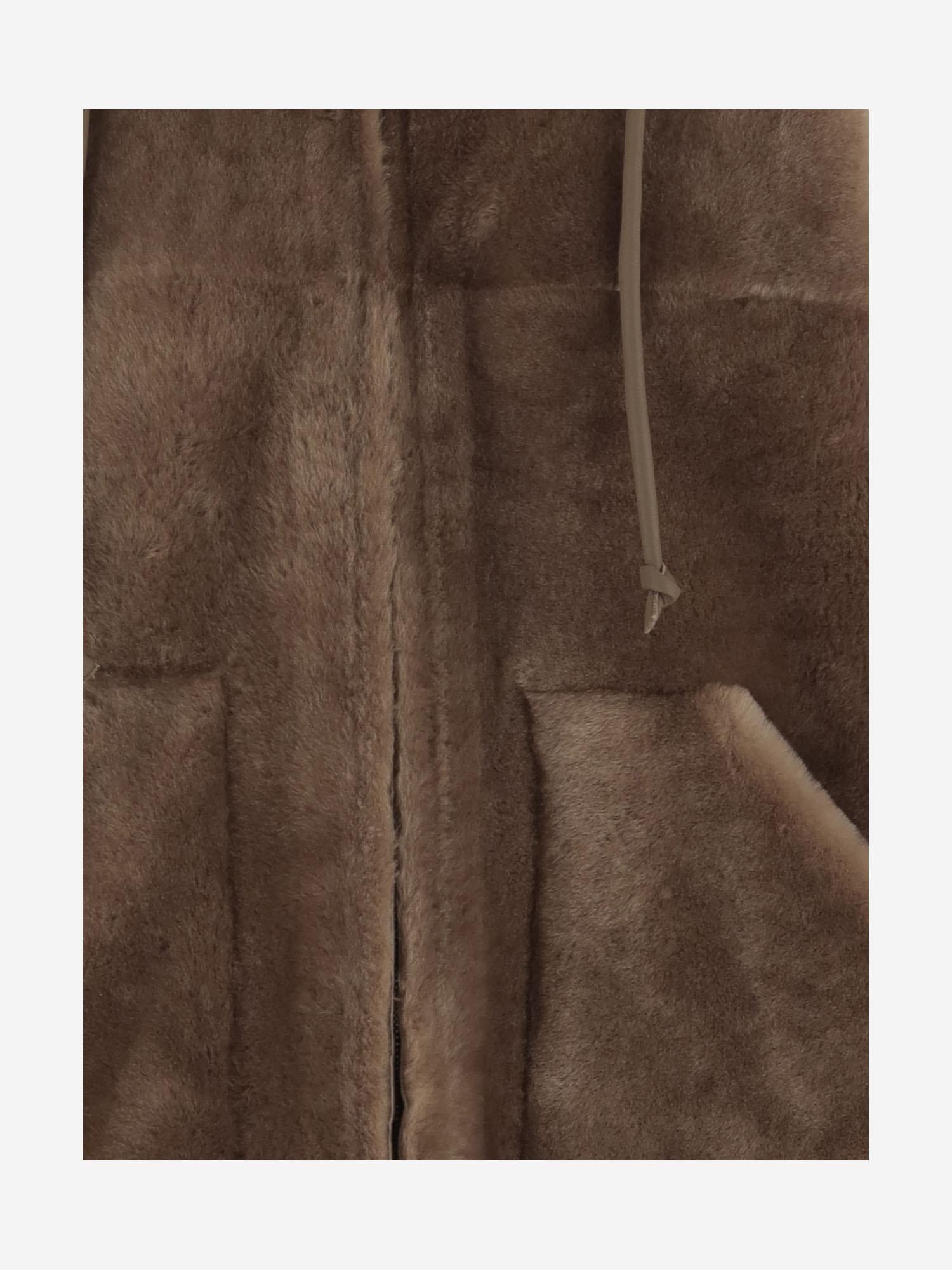 GIACCA REVERSIBILE IN SHEARLING 25069 300MASTICE BLANCHA