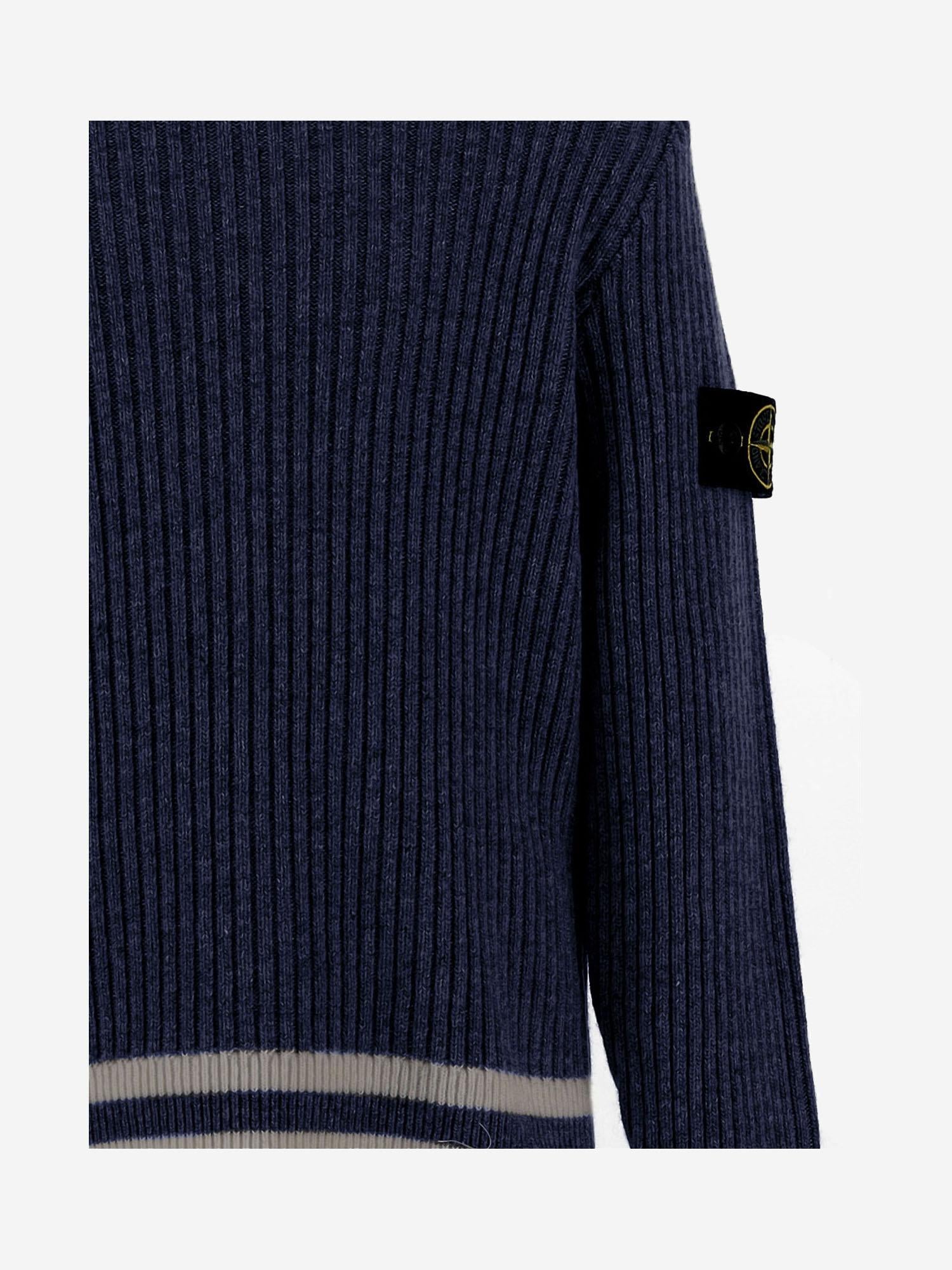 MAGLIONE A COSTE IN MISTO LANA CON PATCH LOGO 5100005 S00M4V0020 STONE ISLAND KIDS