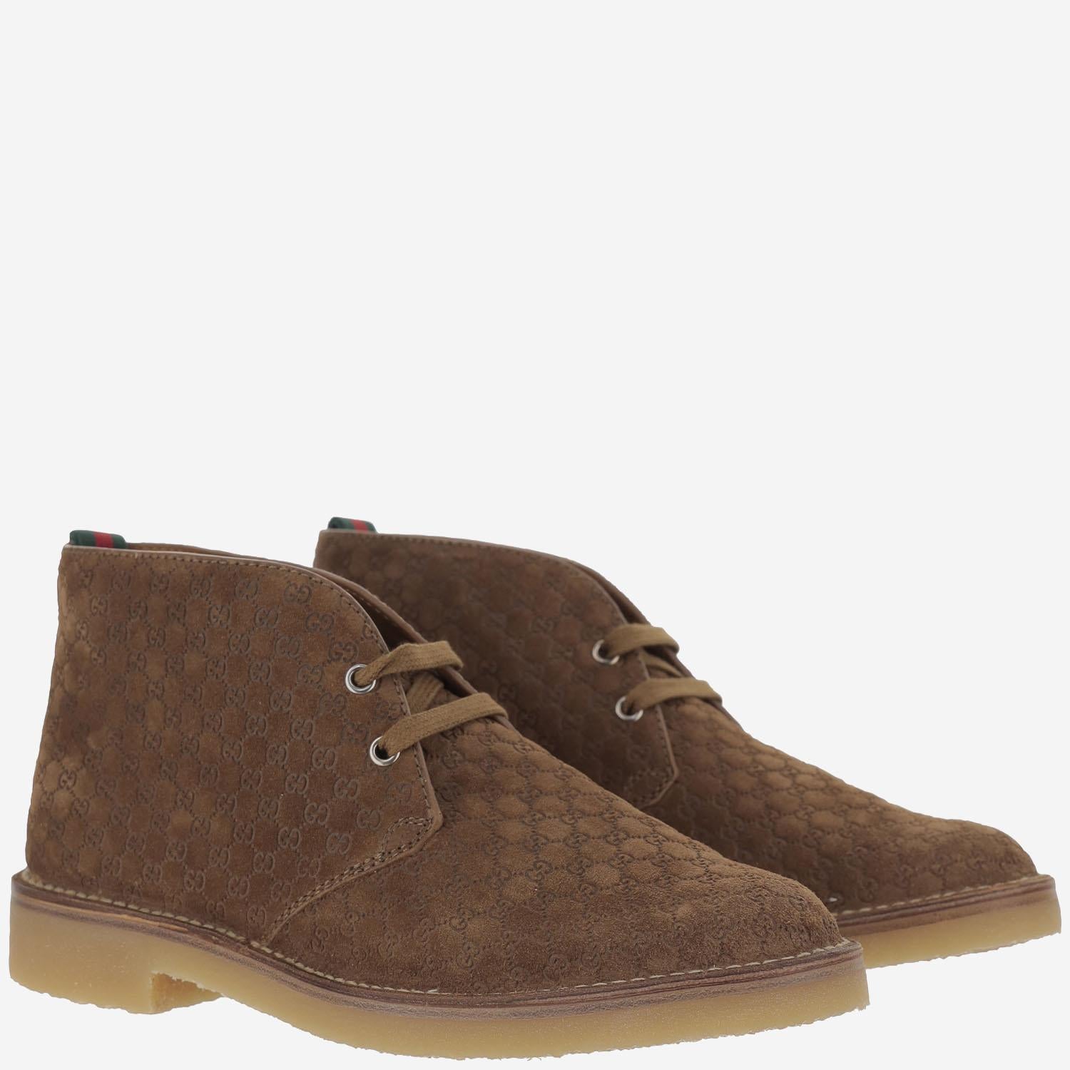 Stivaletti in pelle con dettaglio Web 831283 AAEYC2842 GUCCI
