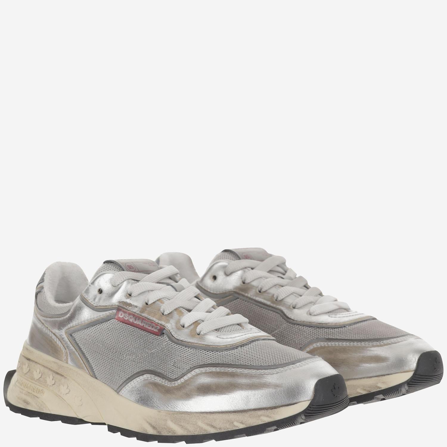 SNEAKERS IN MESH E PELLE CON LOGO SNM0401 347081852137 DSQUARED2