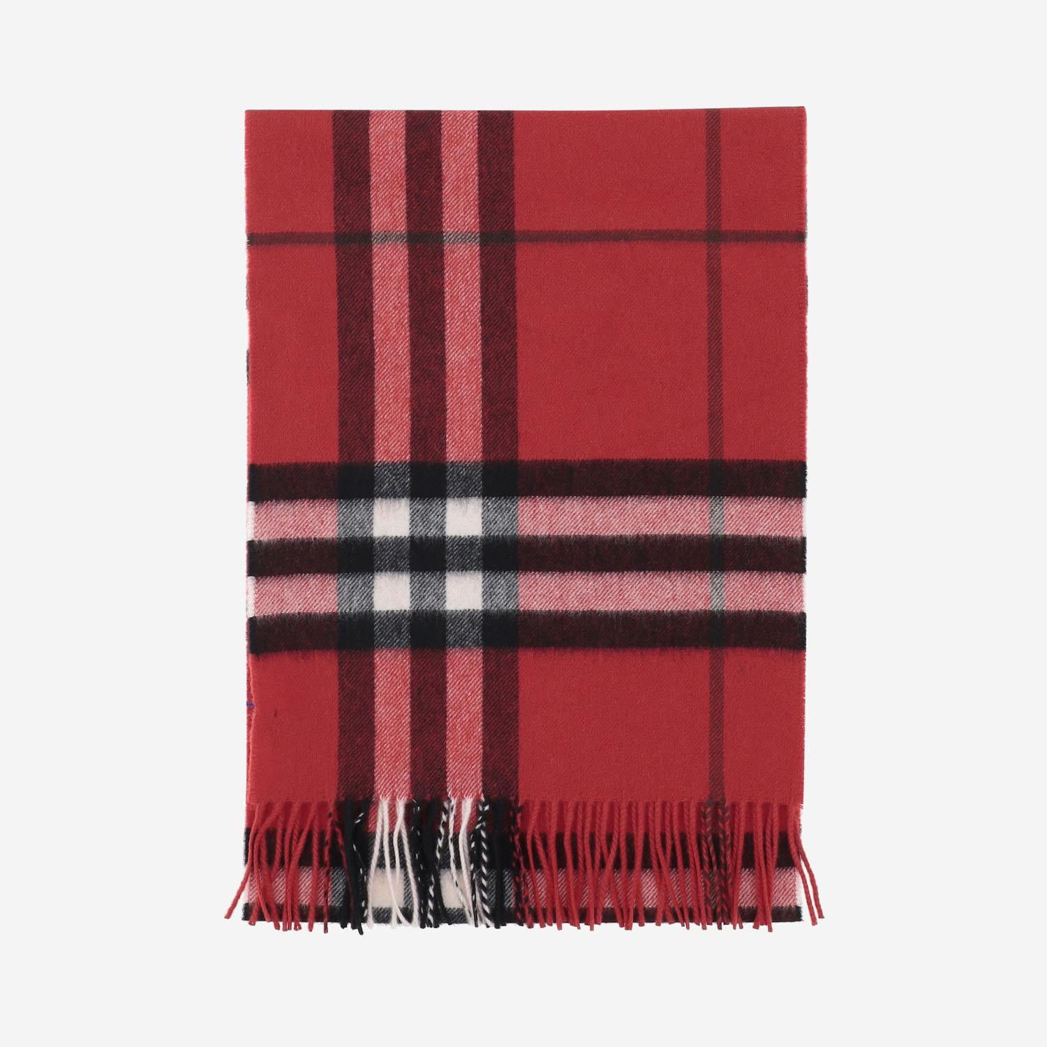 Sciarpa check rossa in cashmere 8112640 POST BURBERRY