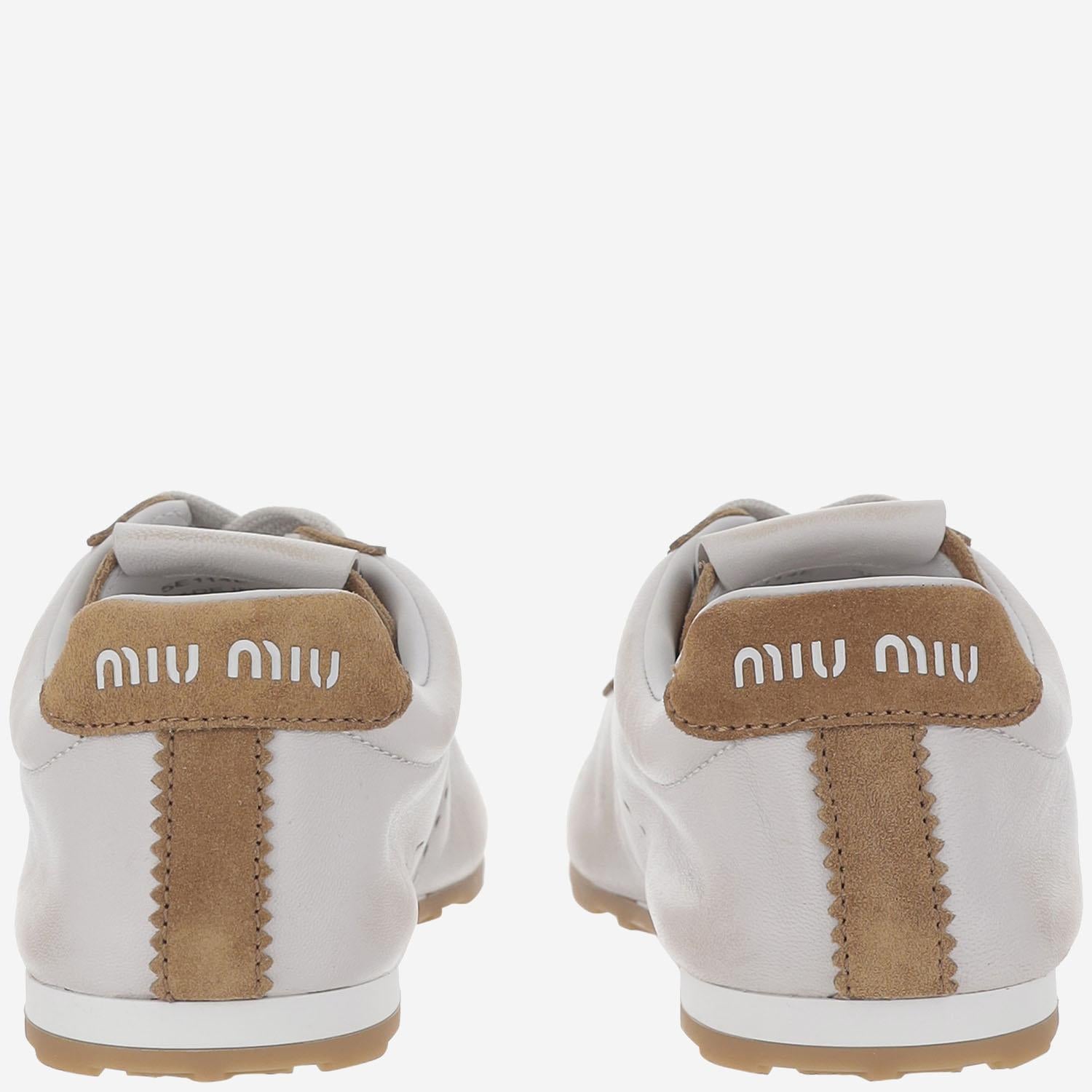 SNEAKERS PLUME IN NAPPA 5E114E 3LP9F0LT1 MIU MIU
