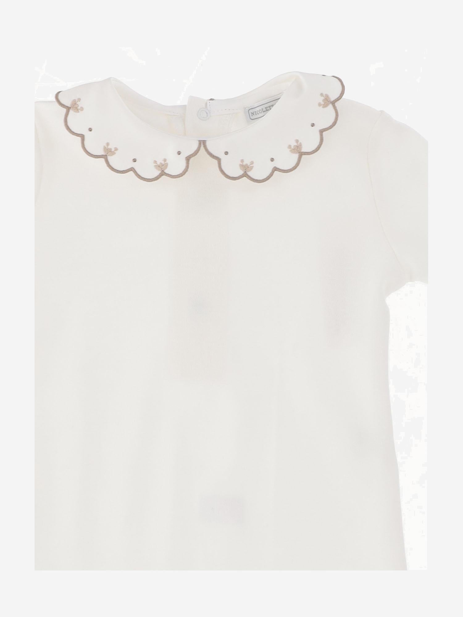 BODY IN COTONE CON COLLETTO RICAMATO BODY 2147 NICOLETTA FANNA KIDS