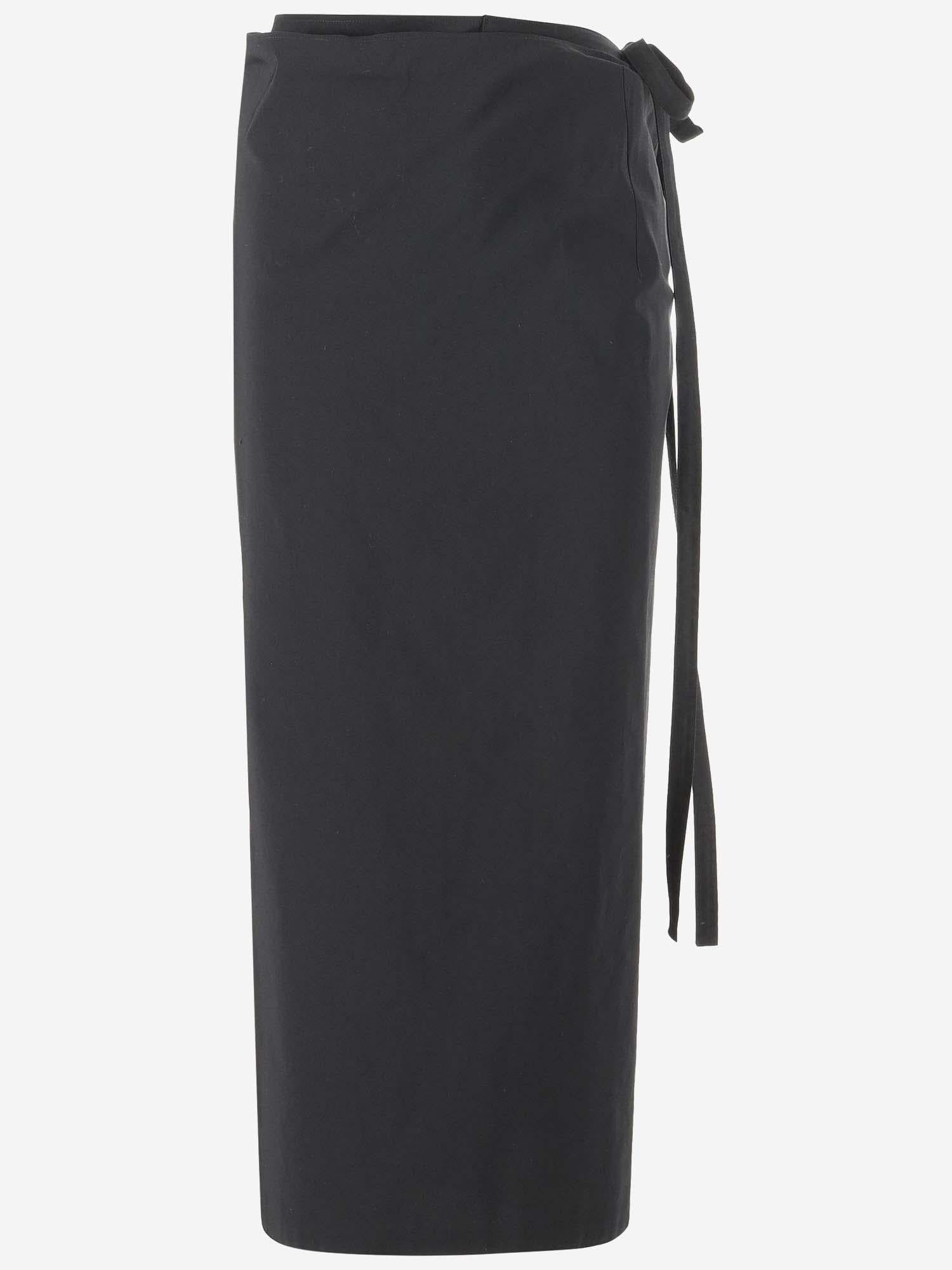GONNA LUNGA VOICE IN MISTO COTONE 8166W3083 BLK THE ROW